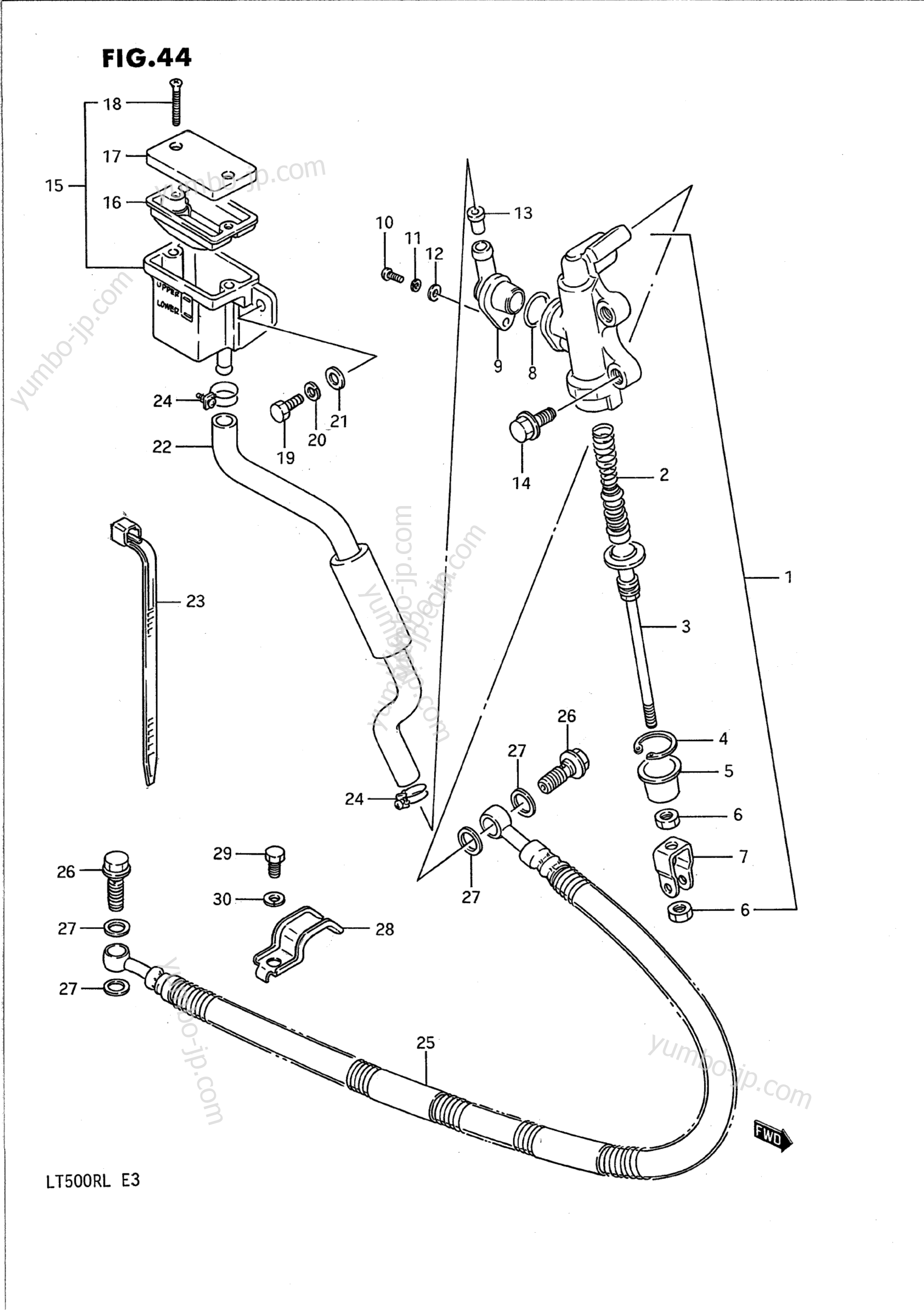 REAR MASTER CYLINDER для квадроциклов SUZUKI QuadRacer (LT500R) 1988 г.