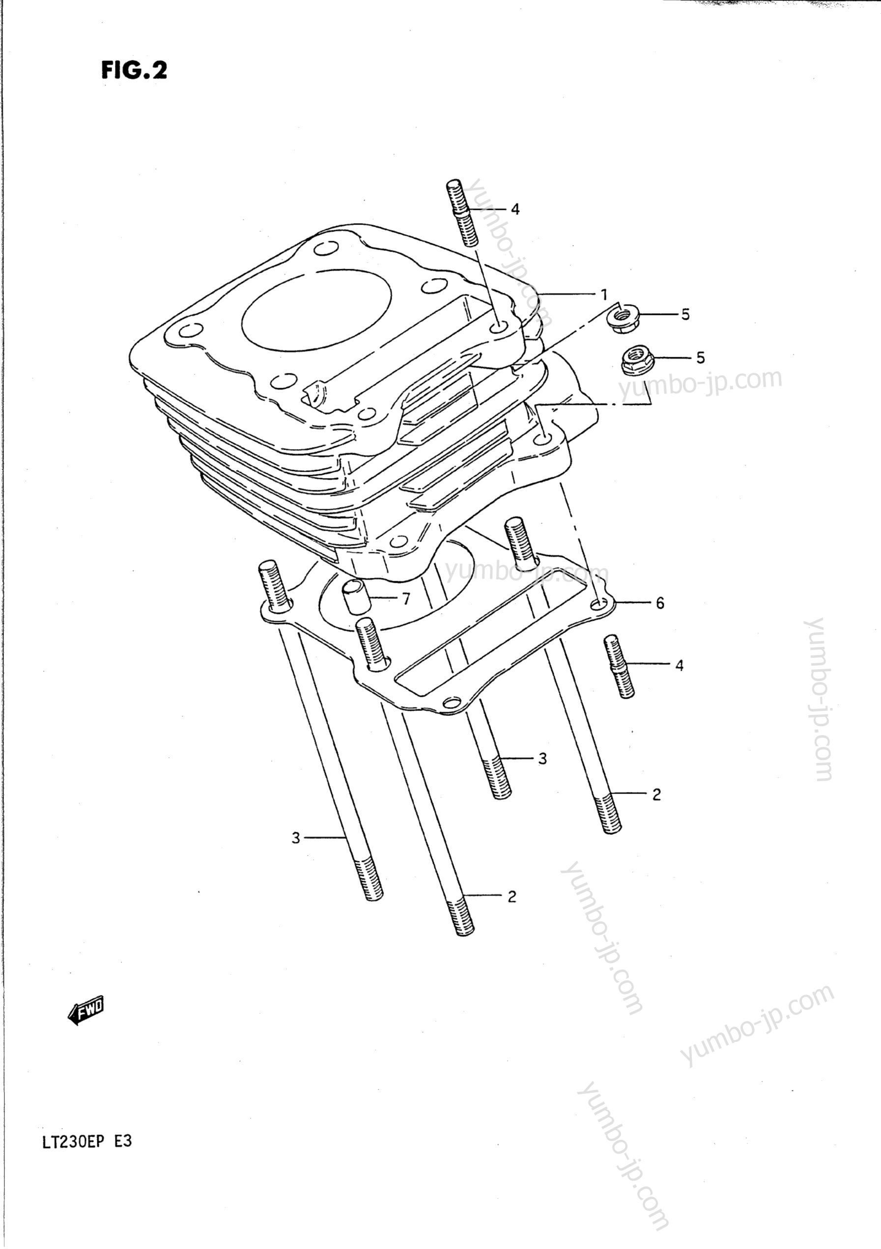 Блок цилиндров для квадроциклов SUZUKI QuadRunner (LT230E) 1993 г.