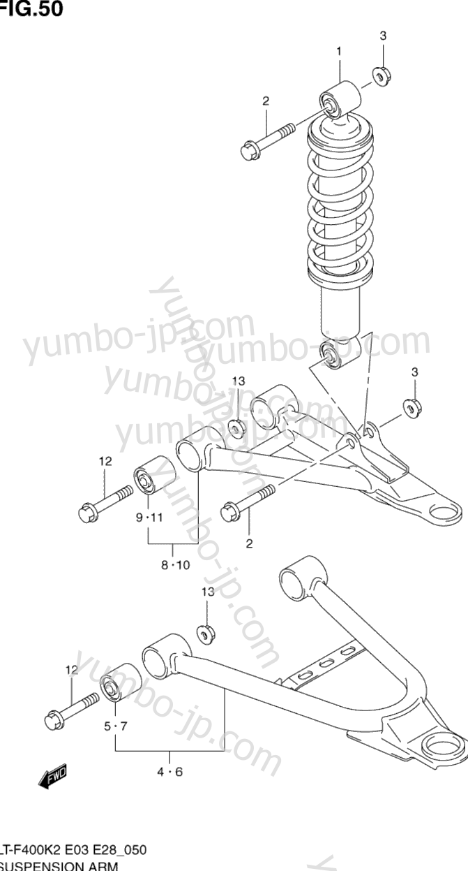 SUSPENSION ARM для квадроциклов SUZUKI Eiger 2WD (LT-F400) 2002 г.