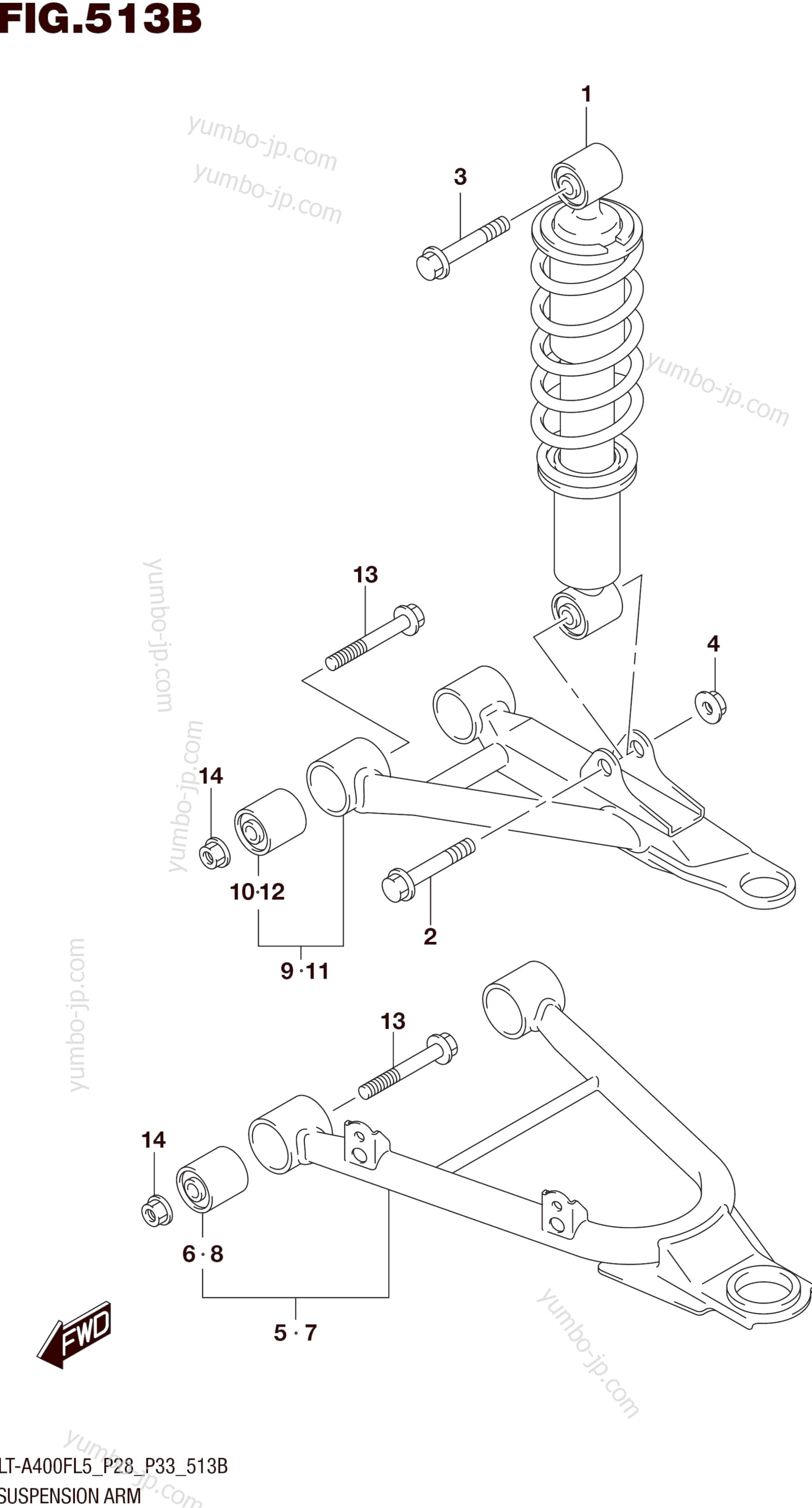 SUSPENSION ARM (LT-A400FL5 P33) для квадроциклов SUZUKI LT-A400F 2015 г.