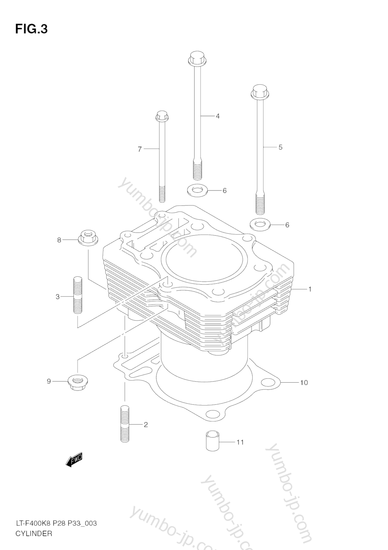 CYLINDER for ATVs SUZUKI KingQuad (LT-F400) 2008 year