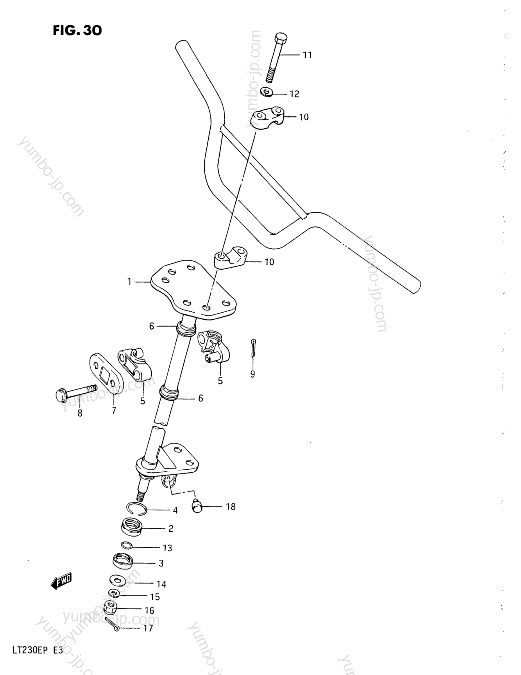 STEERING SHAFT для квадроциклов SUZUKI QuadRunner (LT230E) 1992 г.