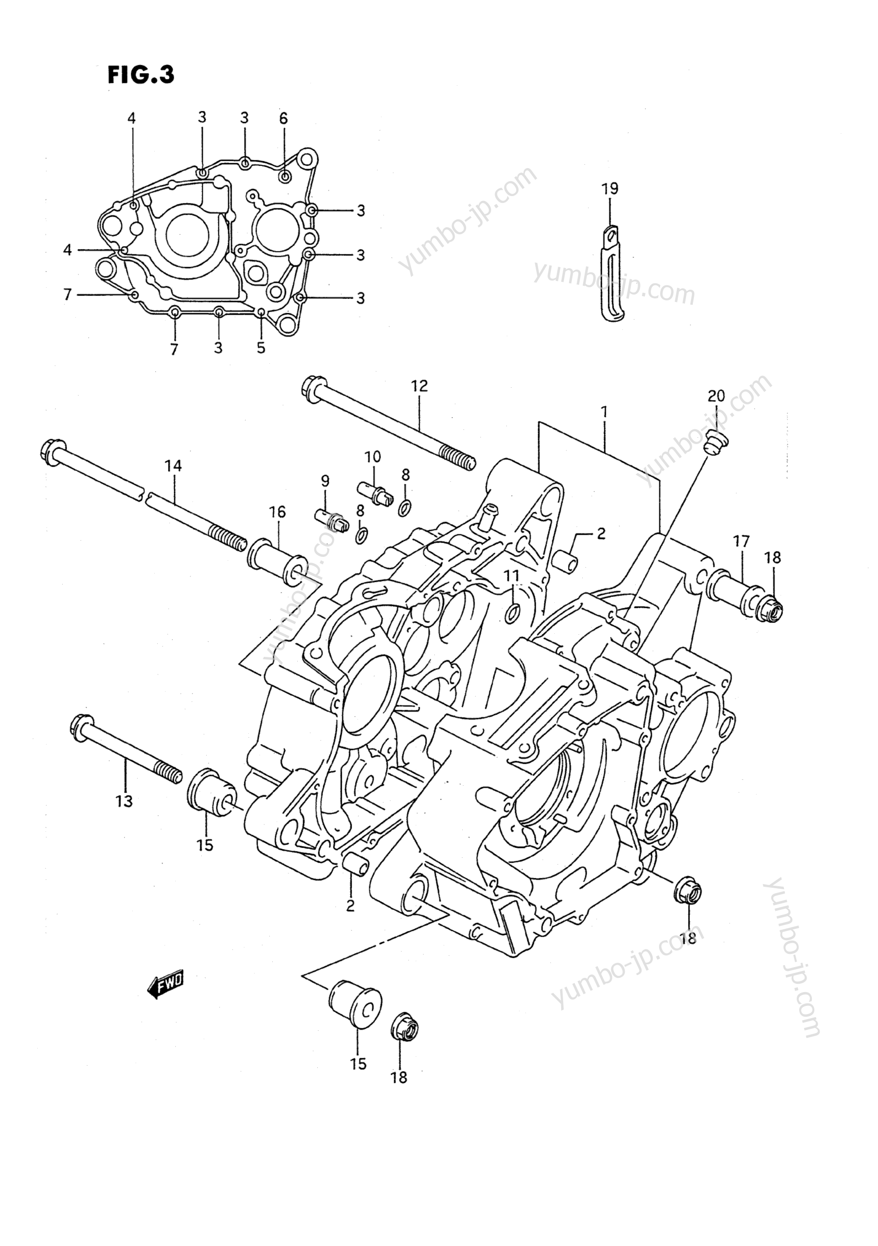 CRANKCASE for ATVs SUZUKI QuadRunner (LT-F160) 1996 year