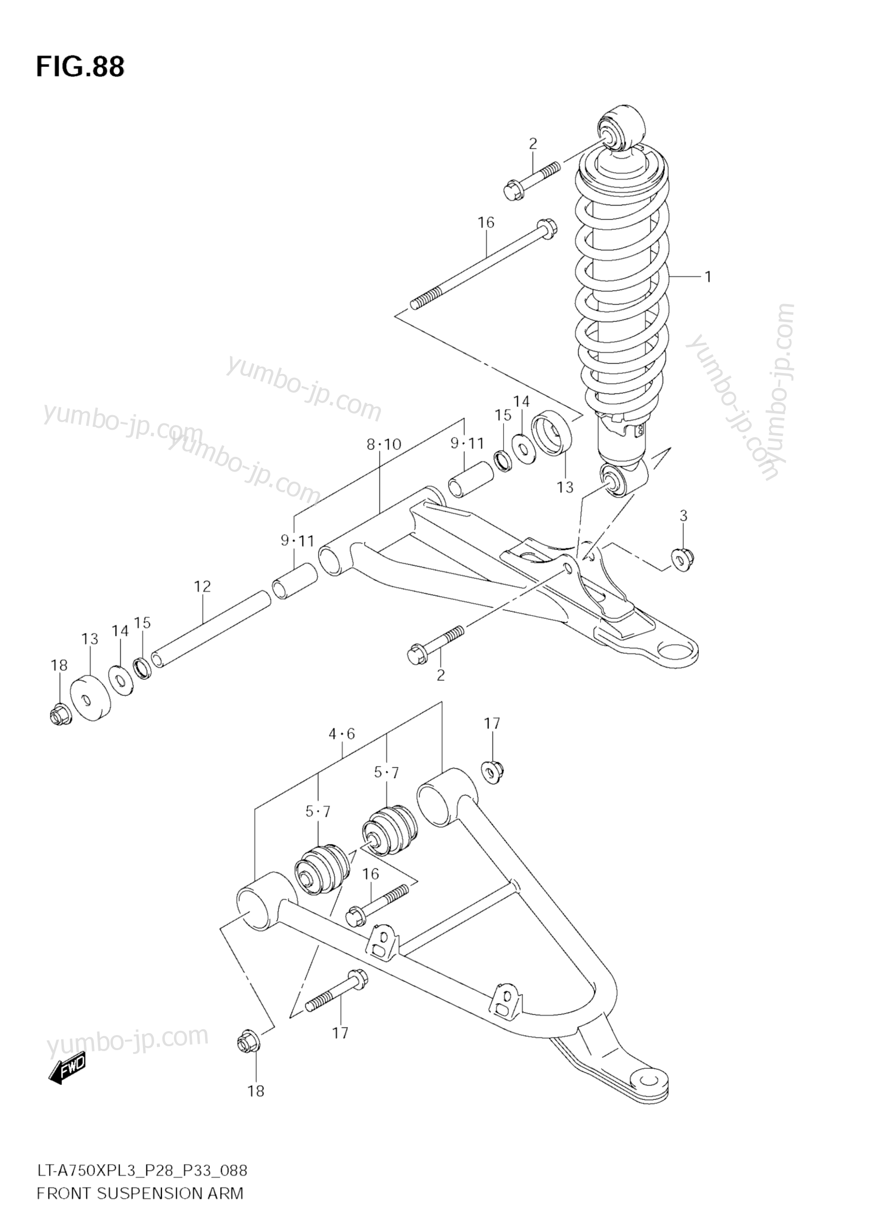 FRONT SUSPENSION ARM для квадроциклов SUZUKI KingQuad (LT-A750XP) 2013 г.
