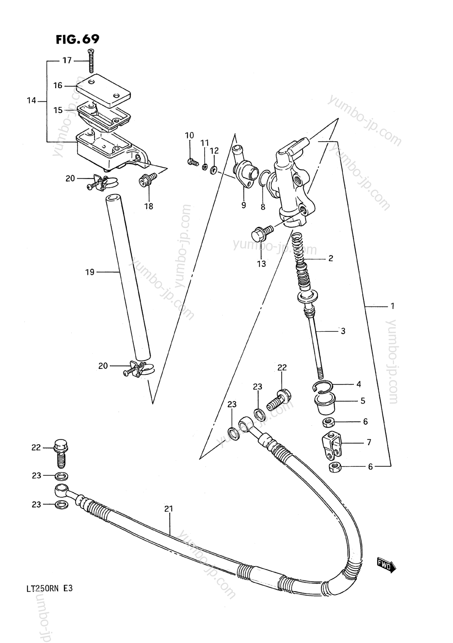 REAR MASTER CYLINDER (MODEL F) для квадроциклов SUZUKI QuadRacer (LT250R) 1988 г.