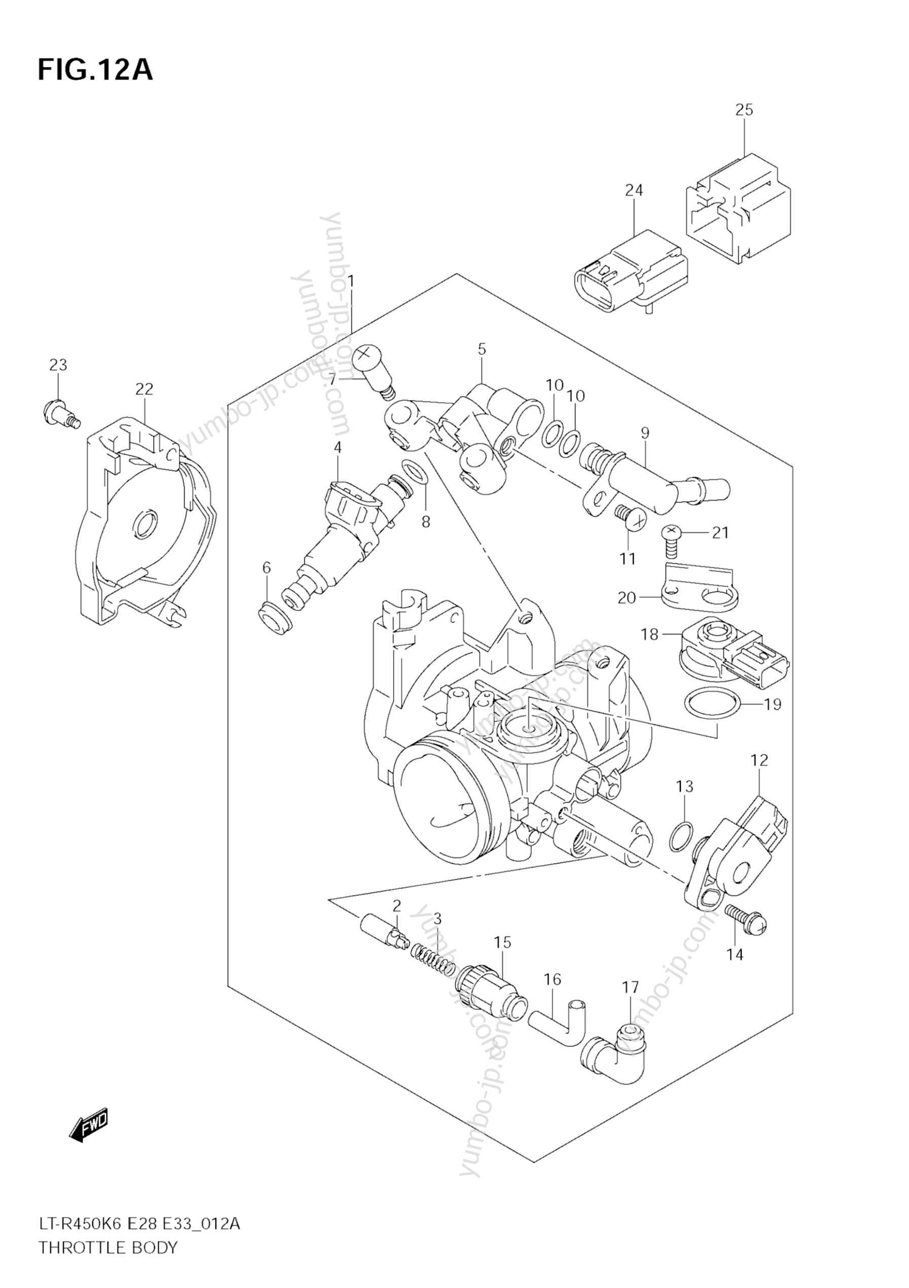 THROTTLE BODY (MODEL K9) для квадроциклов SUZUKI QuadRacer (LT-R450) 2009 г.
