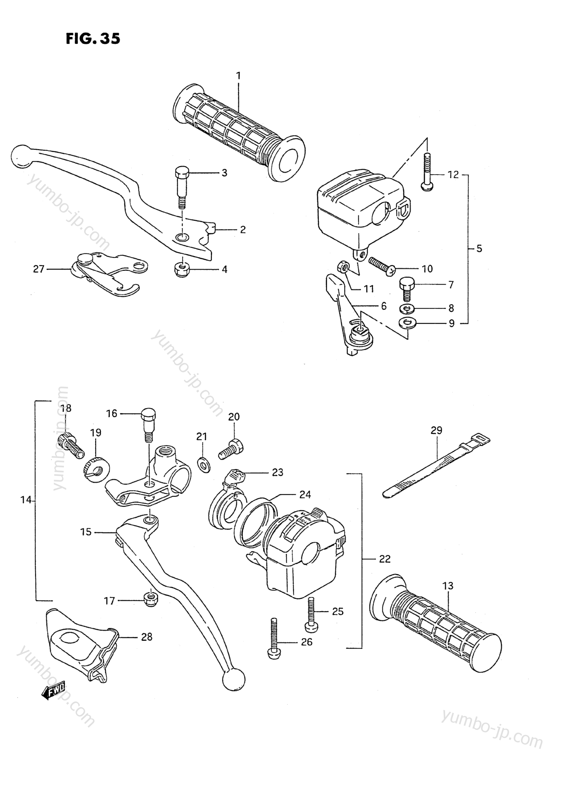 HANDLE SWITCH (MODEL J/K/L) для квадроциклов SUZUKI QuadRunner (LT-F250) 1992 г.