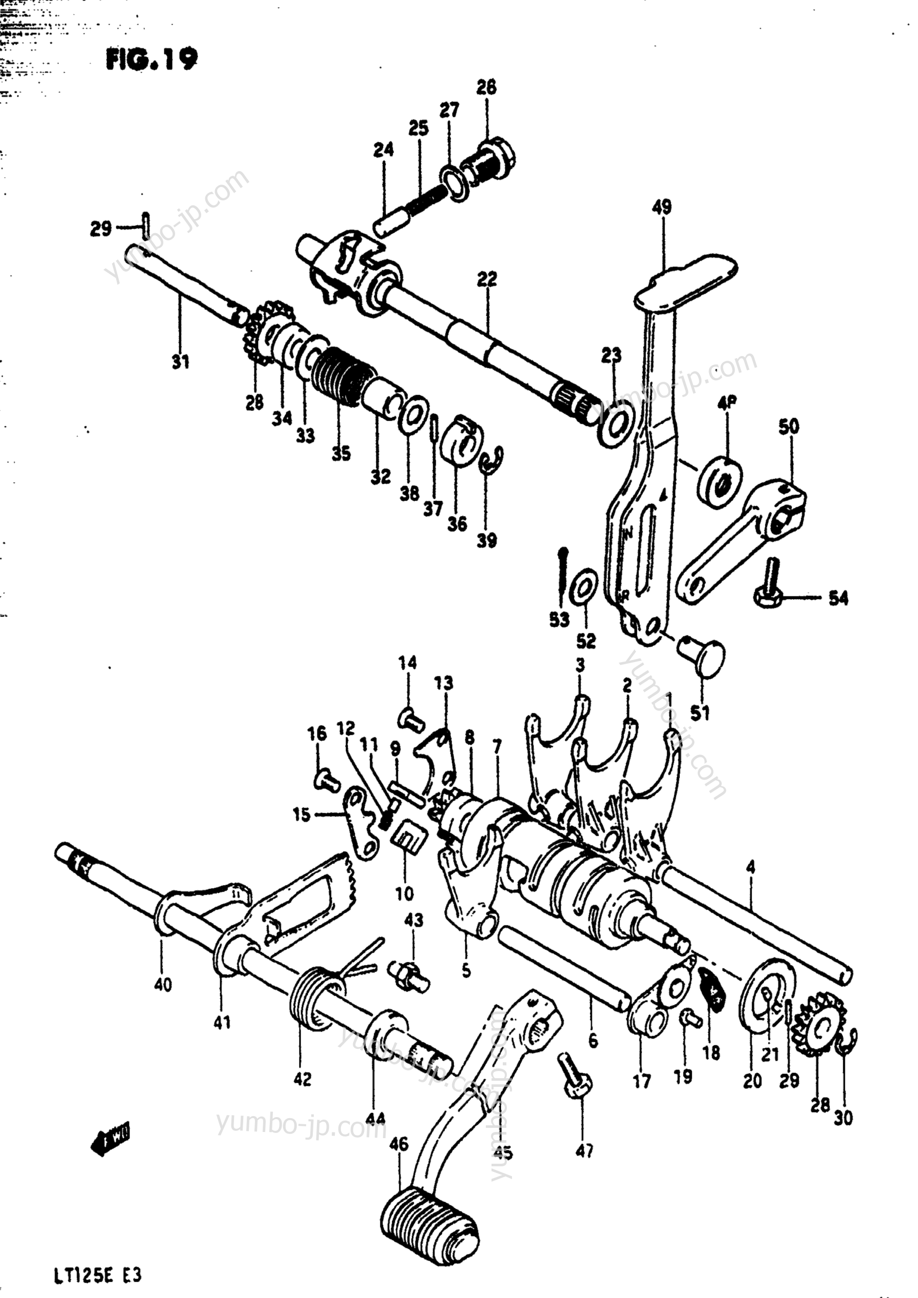 GEAR SHIFTING (MODEL E) for ATVs SUZUKI LT125 1983 year