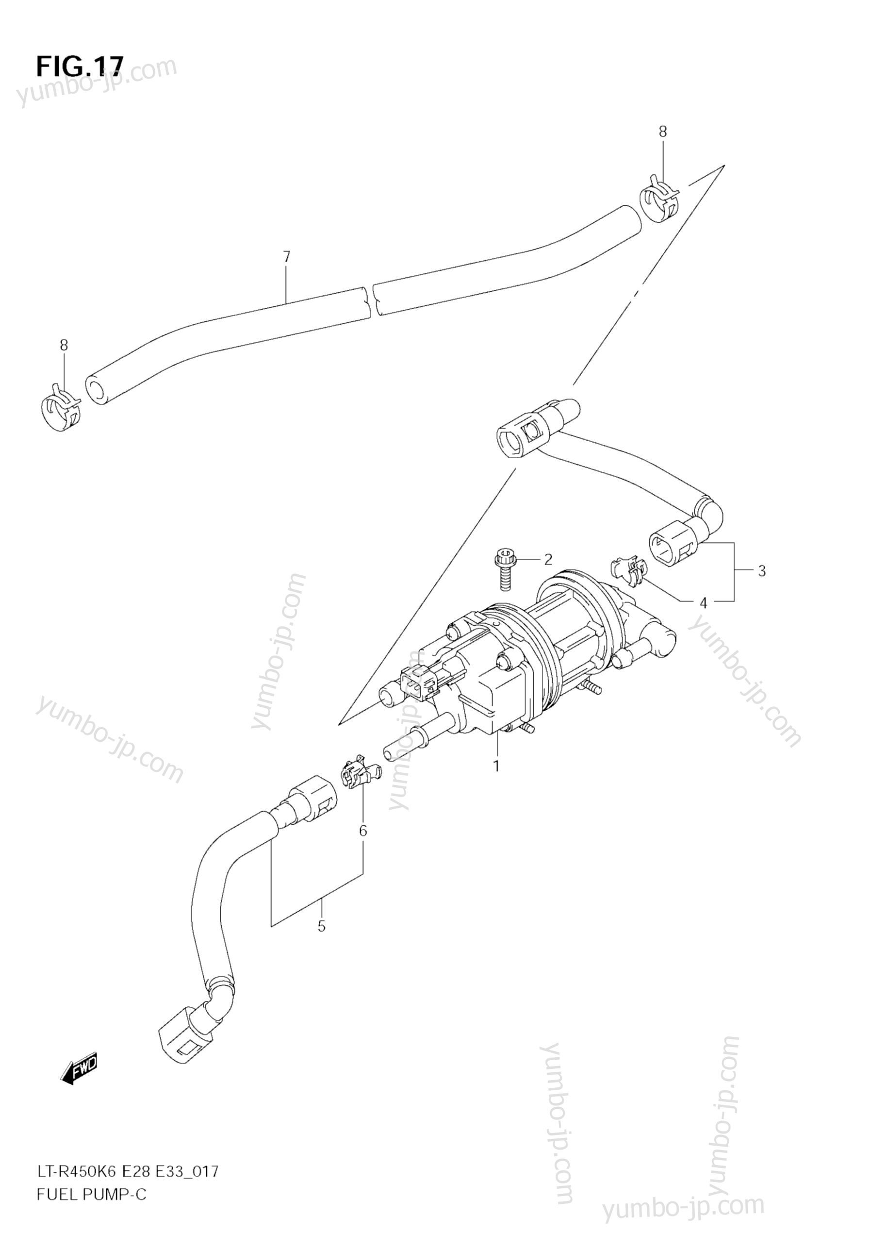 Топливный насос для квадроциклов SUZUKI QuadRacer (LT-R450) 2006 г.