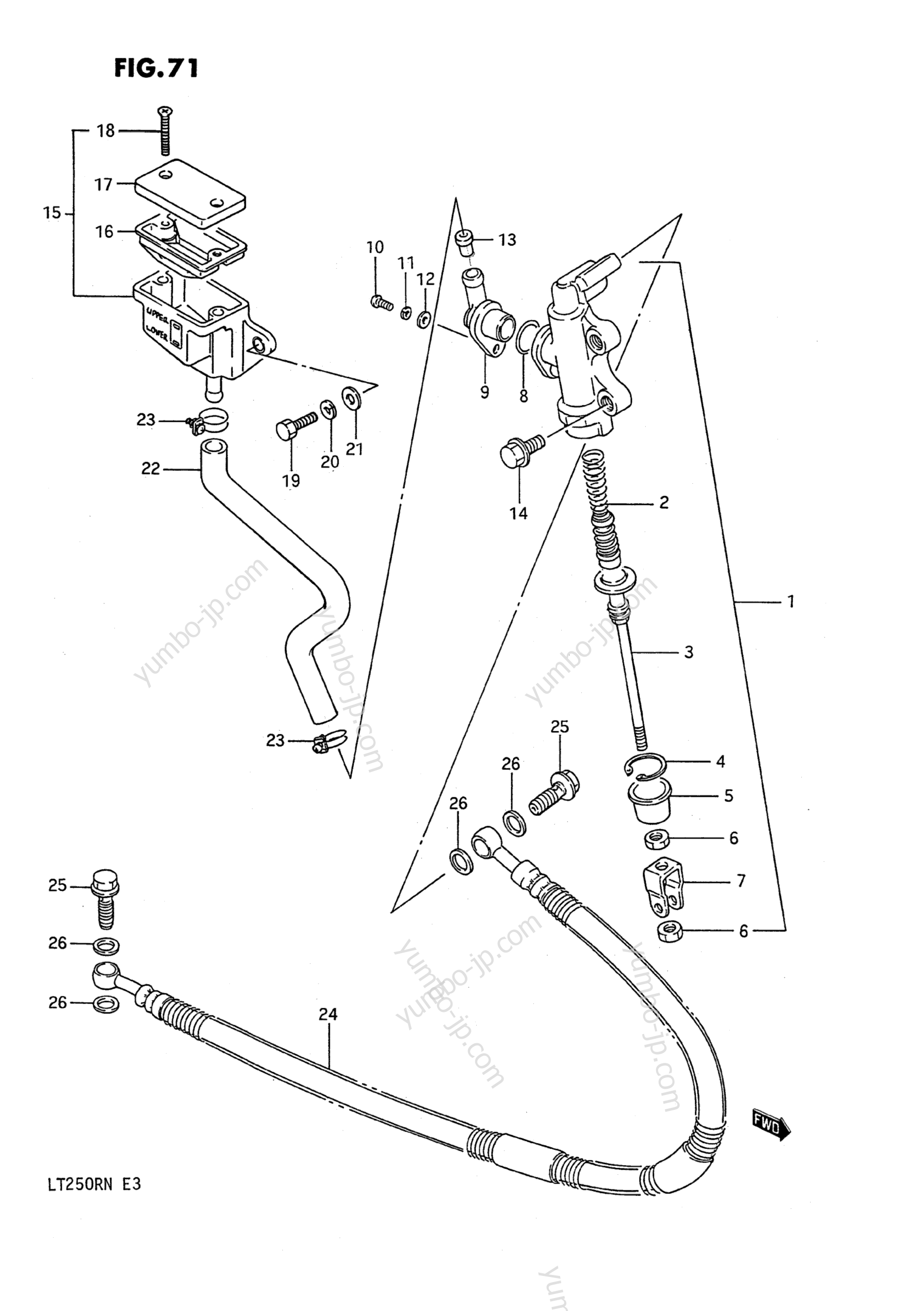 REAR MASTER CYLINDER (MODEL H/J/K/L) для квадроциклов SUZUKI QuadRacer (LT250R) 1990 г.