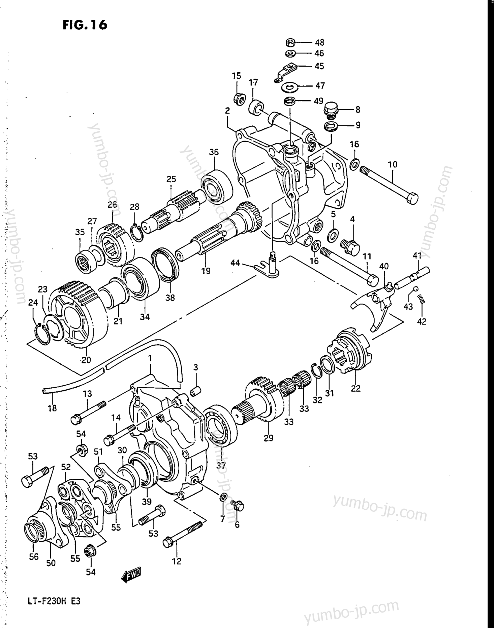 TRANSMISSION (2) for ATVs SUZUKI LT-F230 1986 year