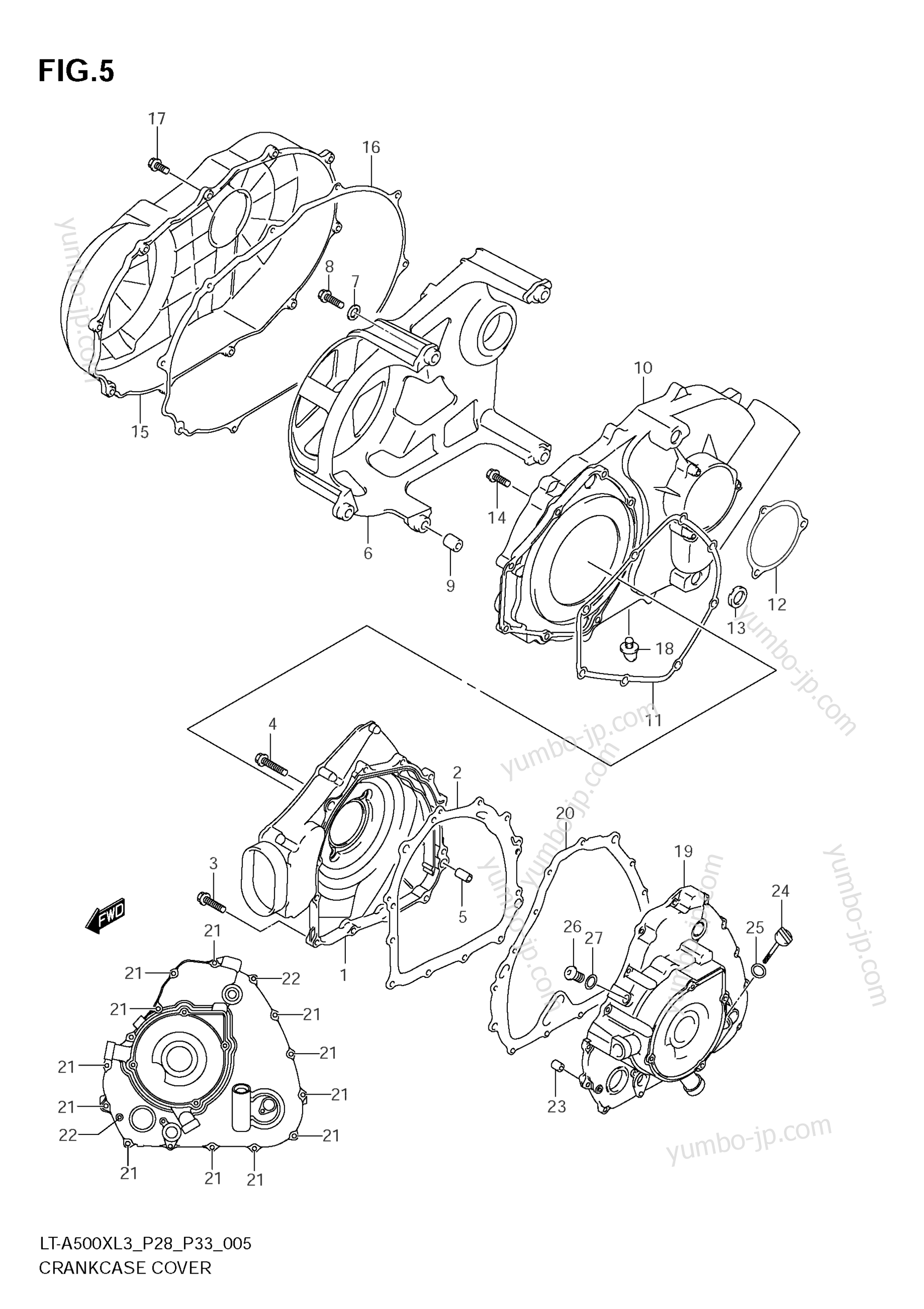 Крышка картера для квадроциклов SUZUKI KingQuad (LT-A500X) 2013 г.