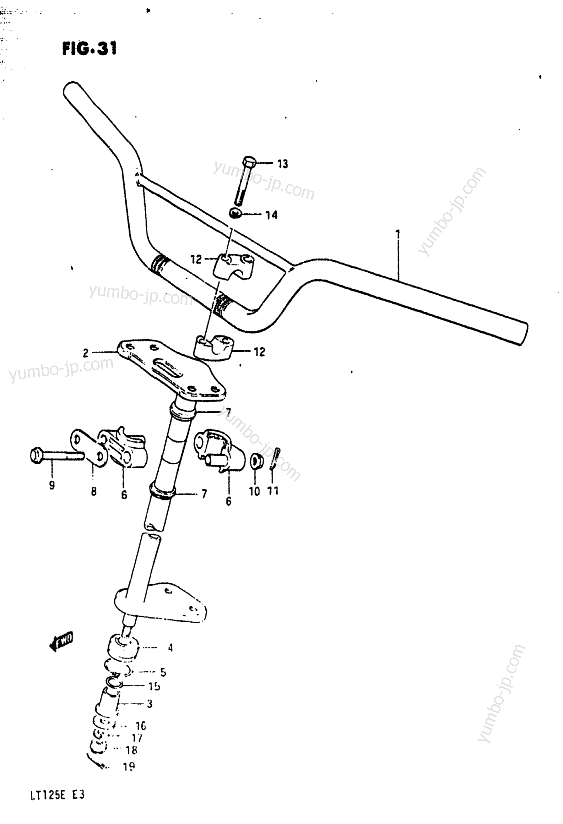 HANDLEBAR - STEERING (MODEL D) для квадроциклов SUZUKI LT125 1983 г.