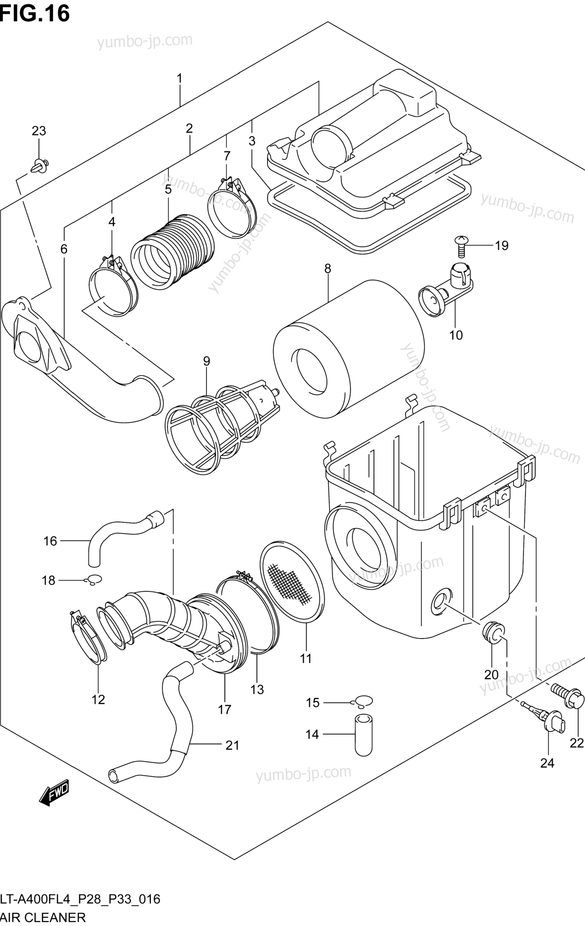 AIR CLEANER (LT-A400FL4 P28) для квадроциклов SUZUKI LT-A400F 2014 г.