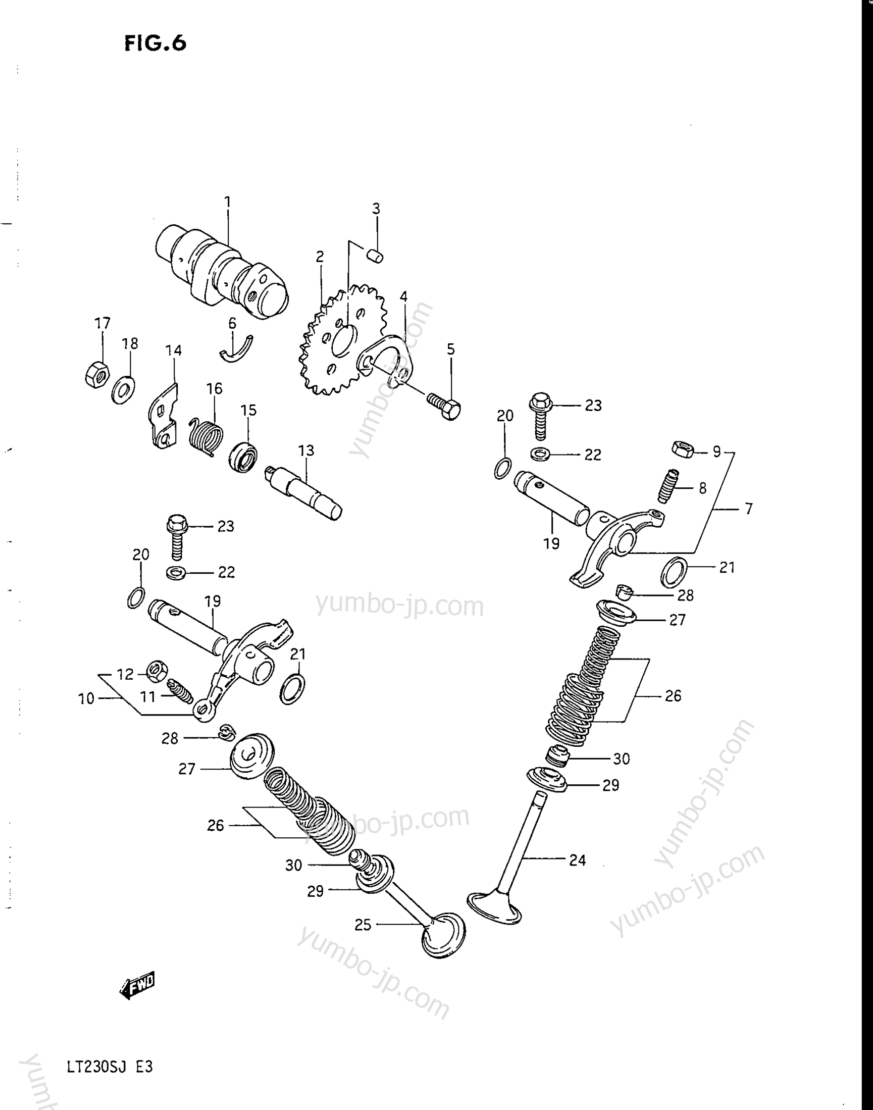 CAM SHAFT - VALVE для квадроциклов SUZUKI LT230S 1985 г.