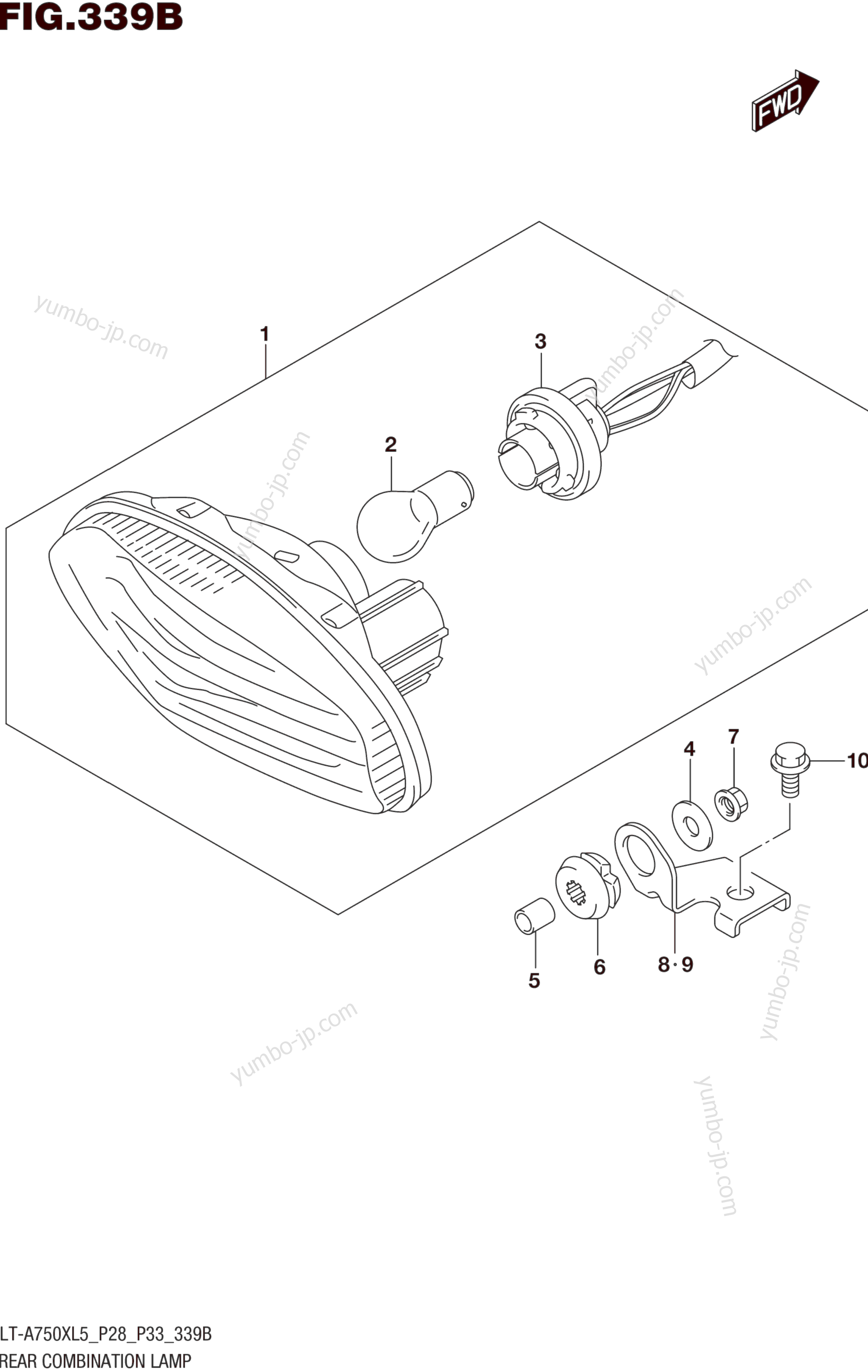 REAR COMBINATION LAMP (LT-A750XL5 P33) для квадроциклов SUZUKI LT-A750X 2015 г.