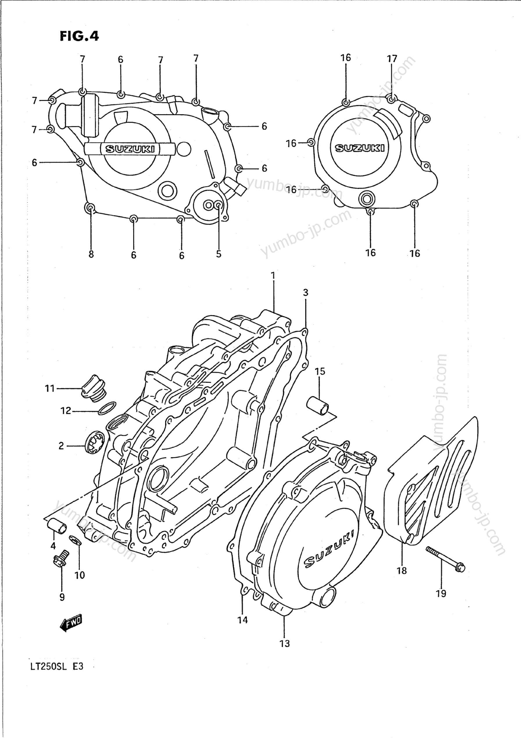 Крышка картера для квадроциклов SUZUKI QuadSport (LT250S) 1989 г.
