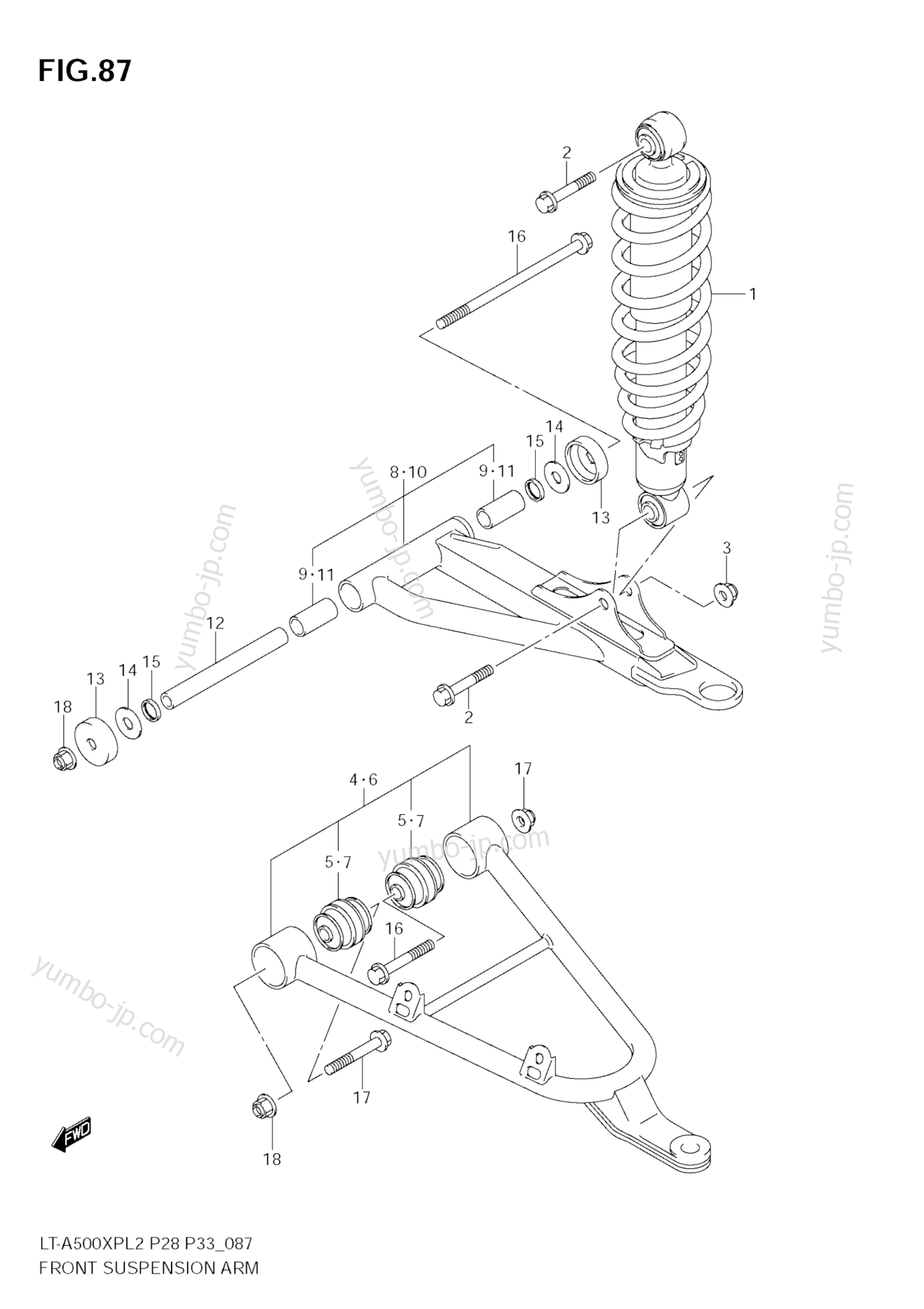FRONT SUSPENSION ARM для квадроциклов SUZUKI KingQuad (LT-A500XPZ) 2012 г.