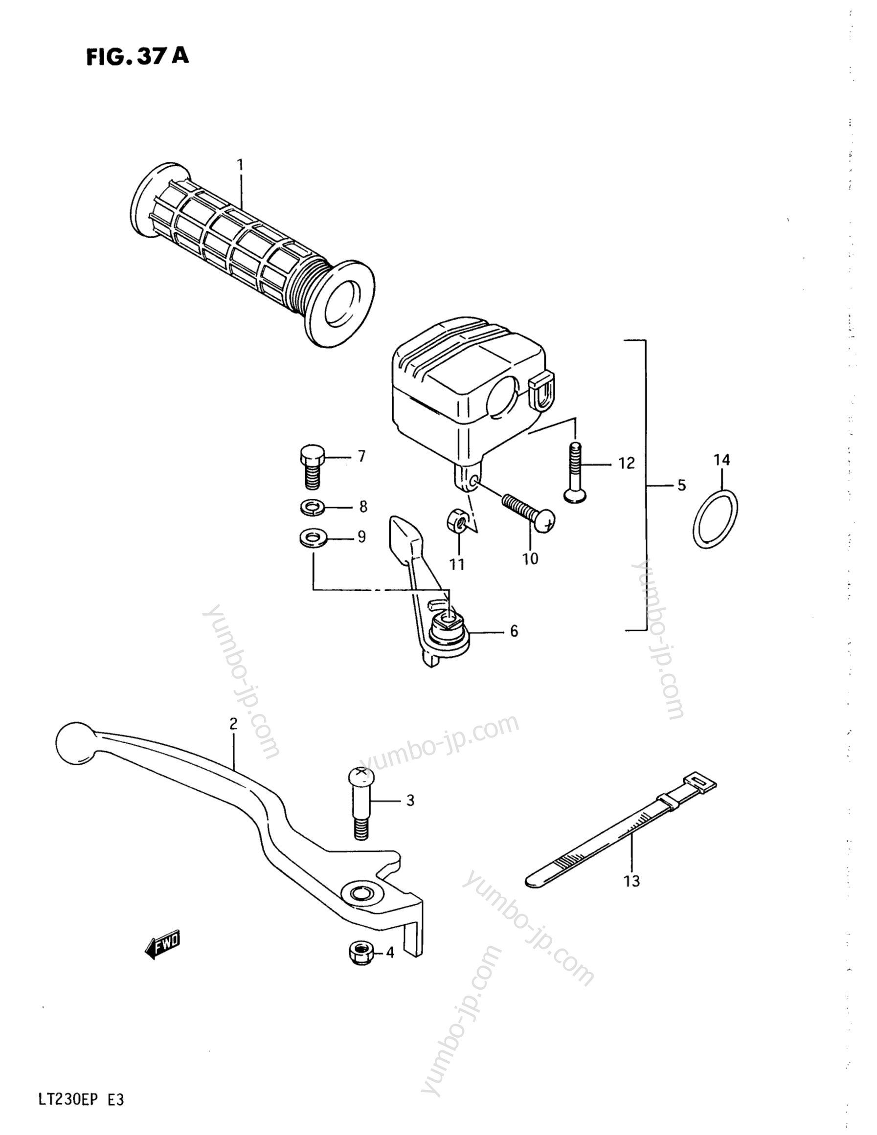 RIGHT HANDLE SWITCH (MODEL M/N/P) for ATVs SUZUKI QuadRunner (LT230E) 1987 year