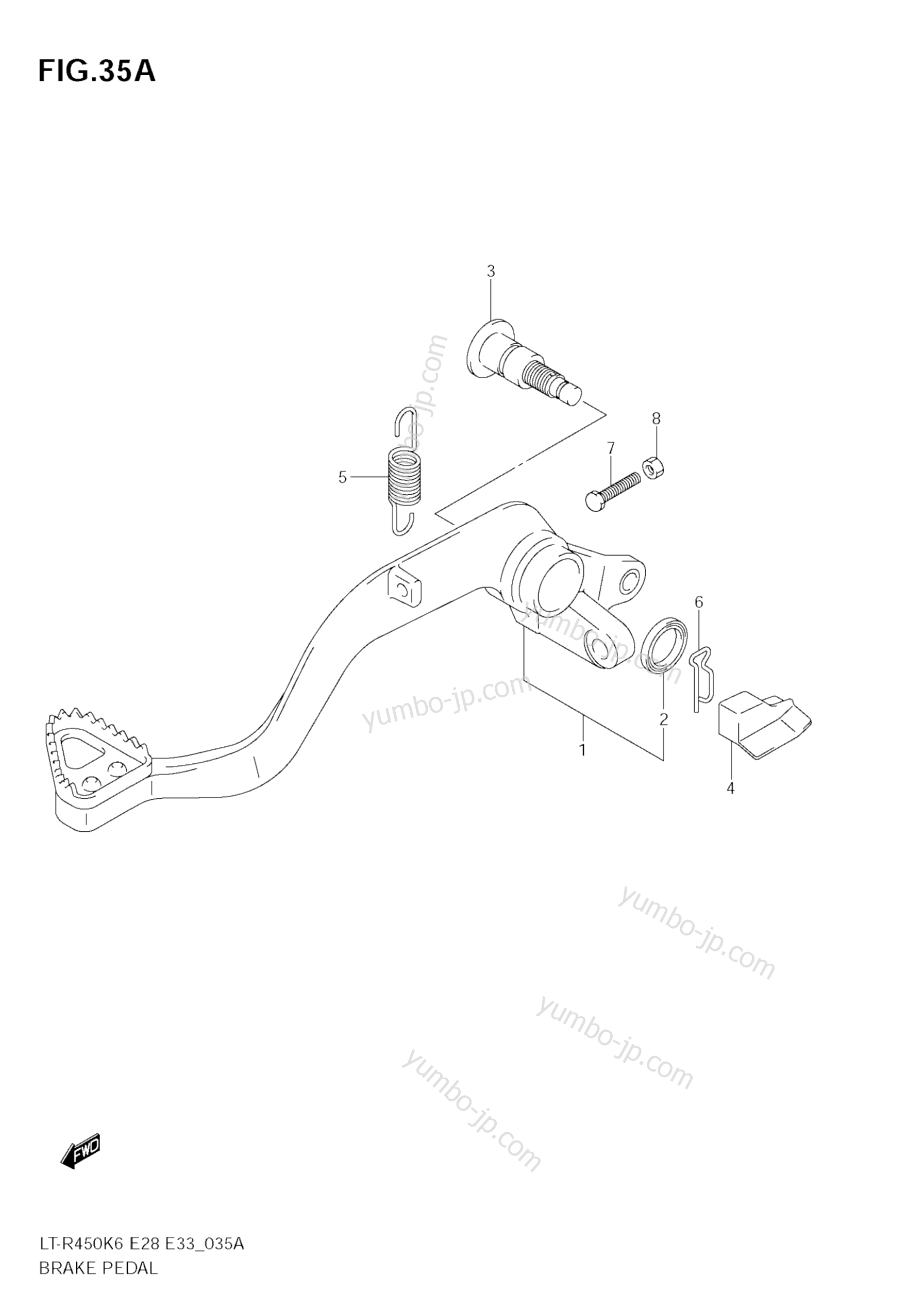 BRAKE PEDAL (MODEL K9) для квадроциклов SUZUKI QuadRacer (LT-R450Z) 2009 г.