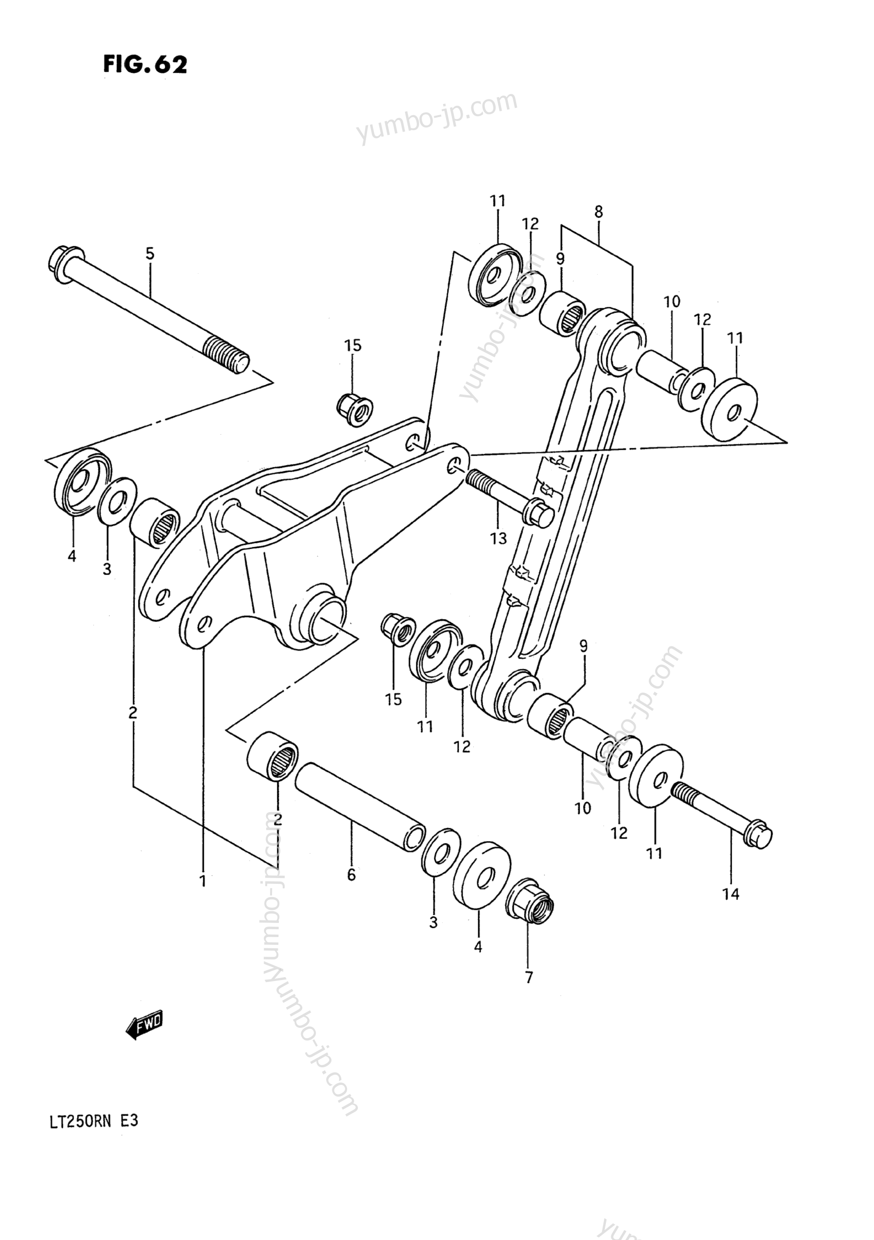 CUSHION LEVER (MODEL H/J/K/L) for ATVs SUZUKI QuadRacer (LT250R) 1991 year