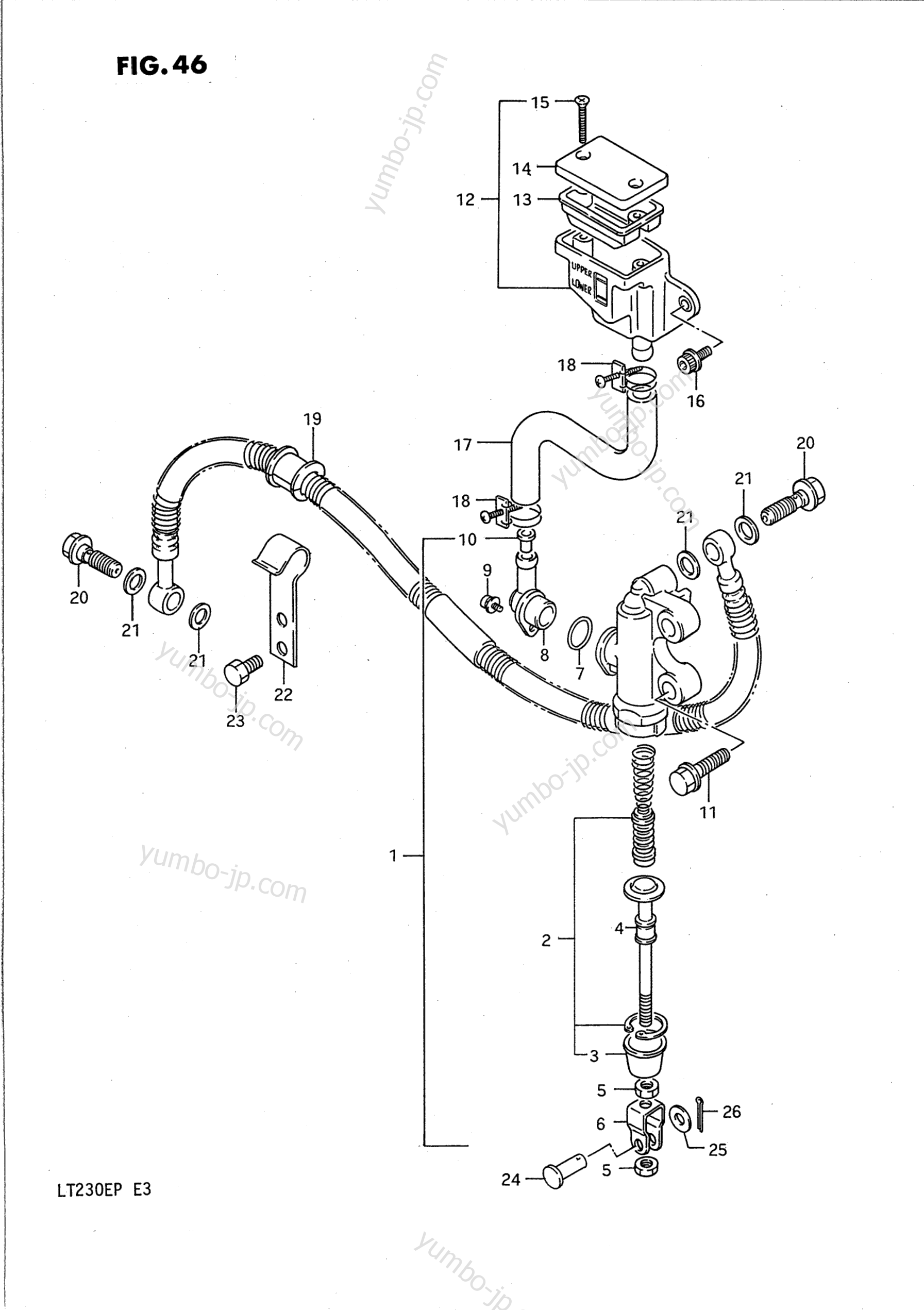 REAR MASTER CYLINDER для квадроциклов SUZUKI QuadRunner (LT230E) 1989 г.