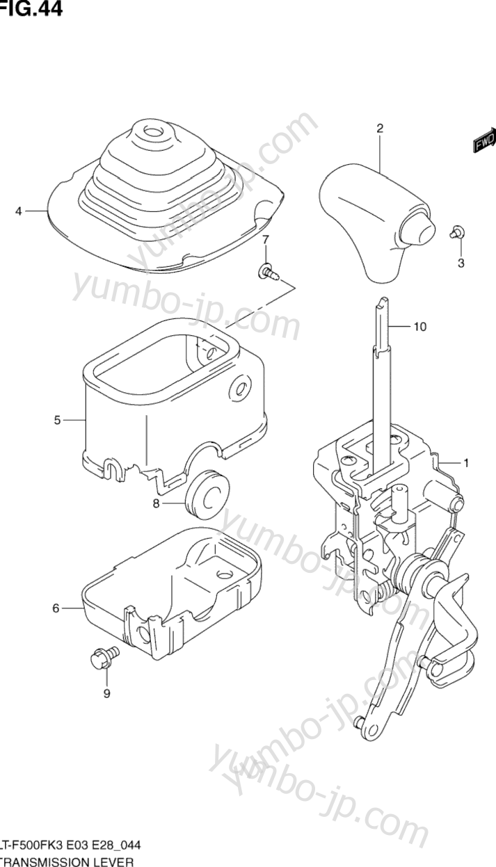 SHIFT LEVER для квадроциклов SUZUKI Vinson 4WD (LT-F500F) 2003 г.