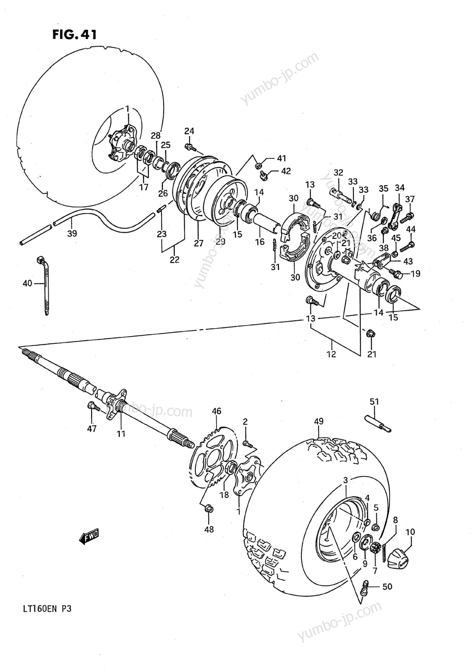 REAR WHEEL для квадроциклов SUZUKI QuadRunner (LT160E) 1991 г.