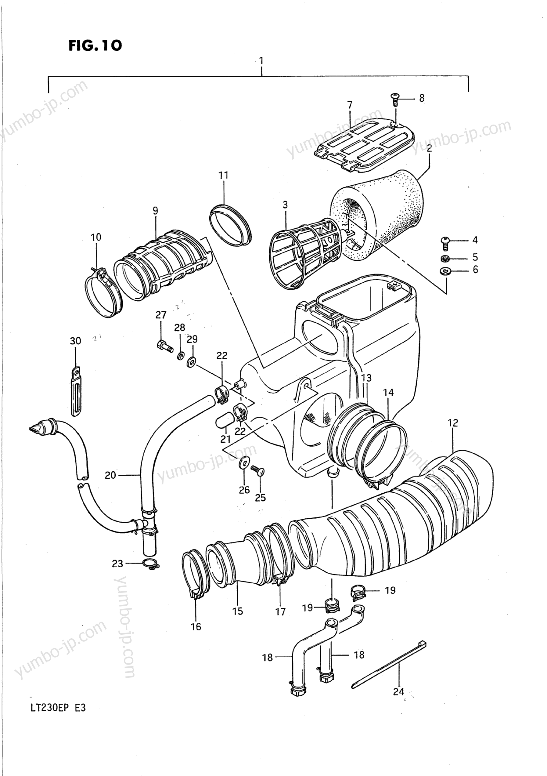 AIR CLEANER для квадроциклов SUZUKI QuadRunner (LT230E) 1991 г.