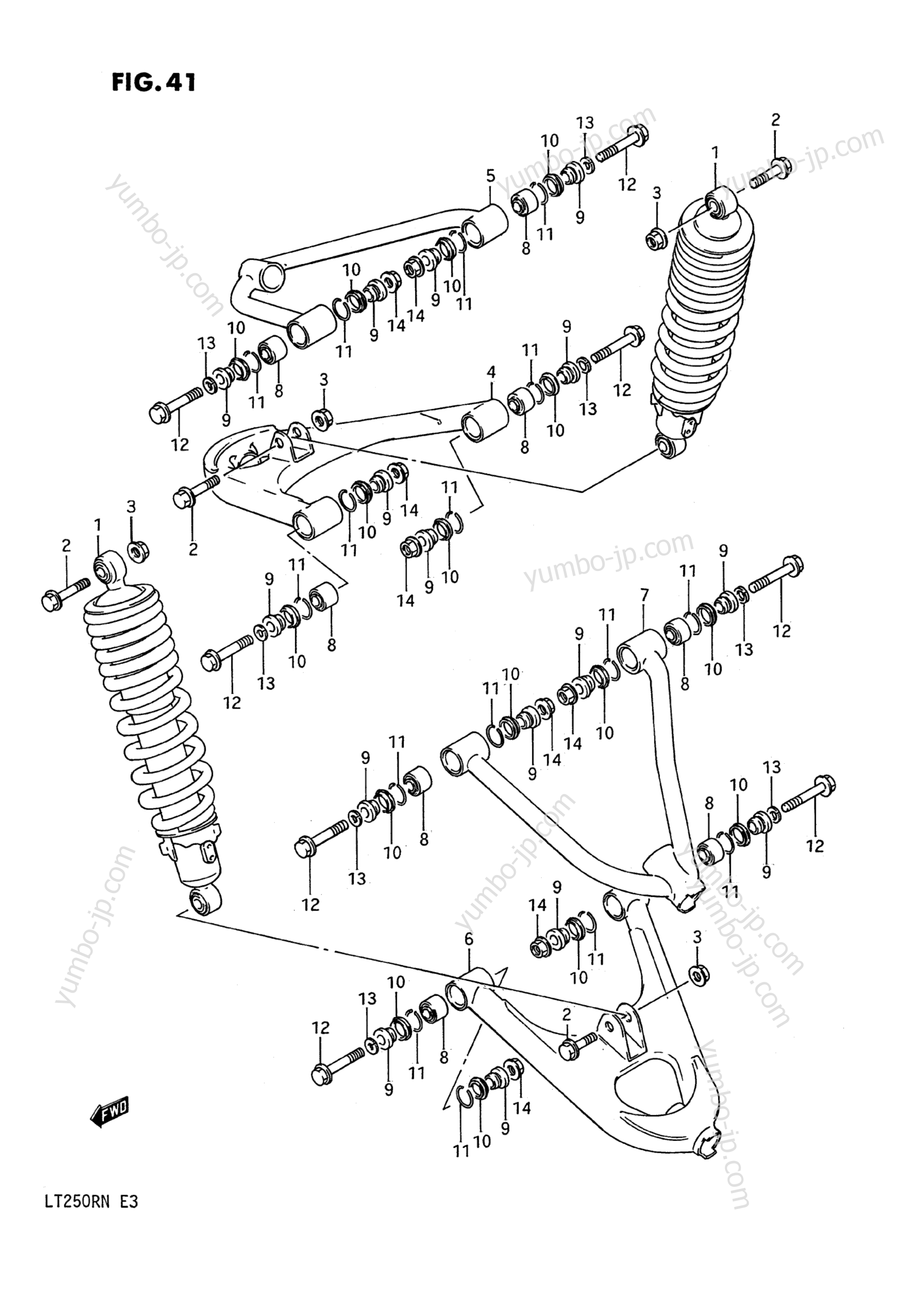 SUSPENSION ARM (MODEL F/G) for ATVs SUZUKI QuadRacer (LT250R) 1985 year
