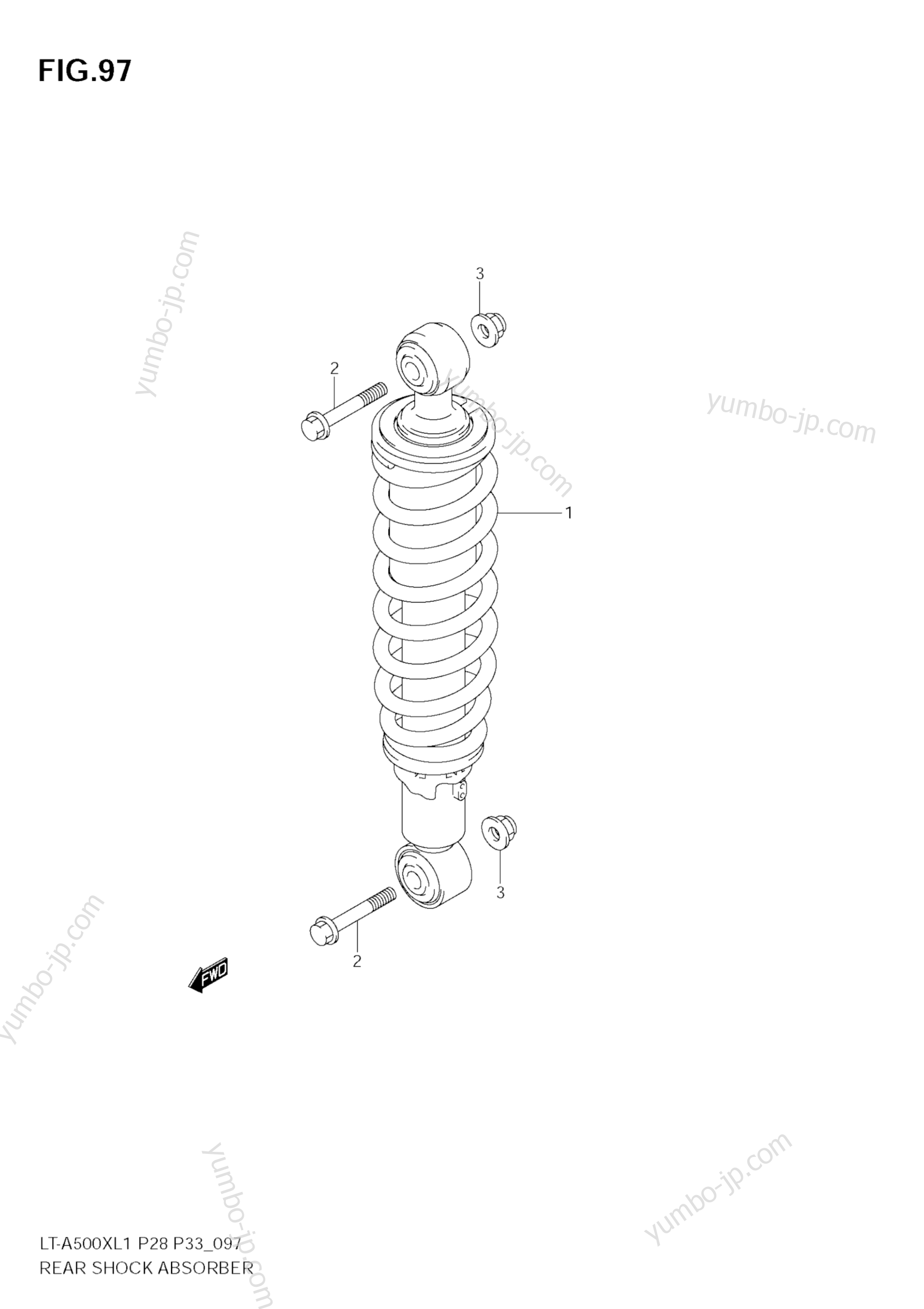 REAR SHOCK ABSORBER for ATVs SUZUKI KingQuad (LT-A500X) 2011 year