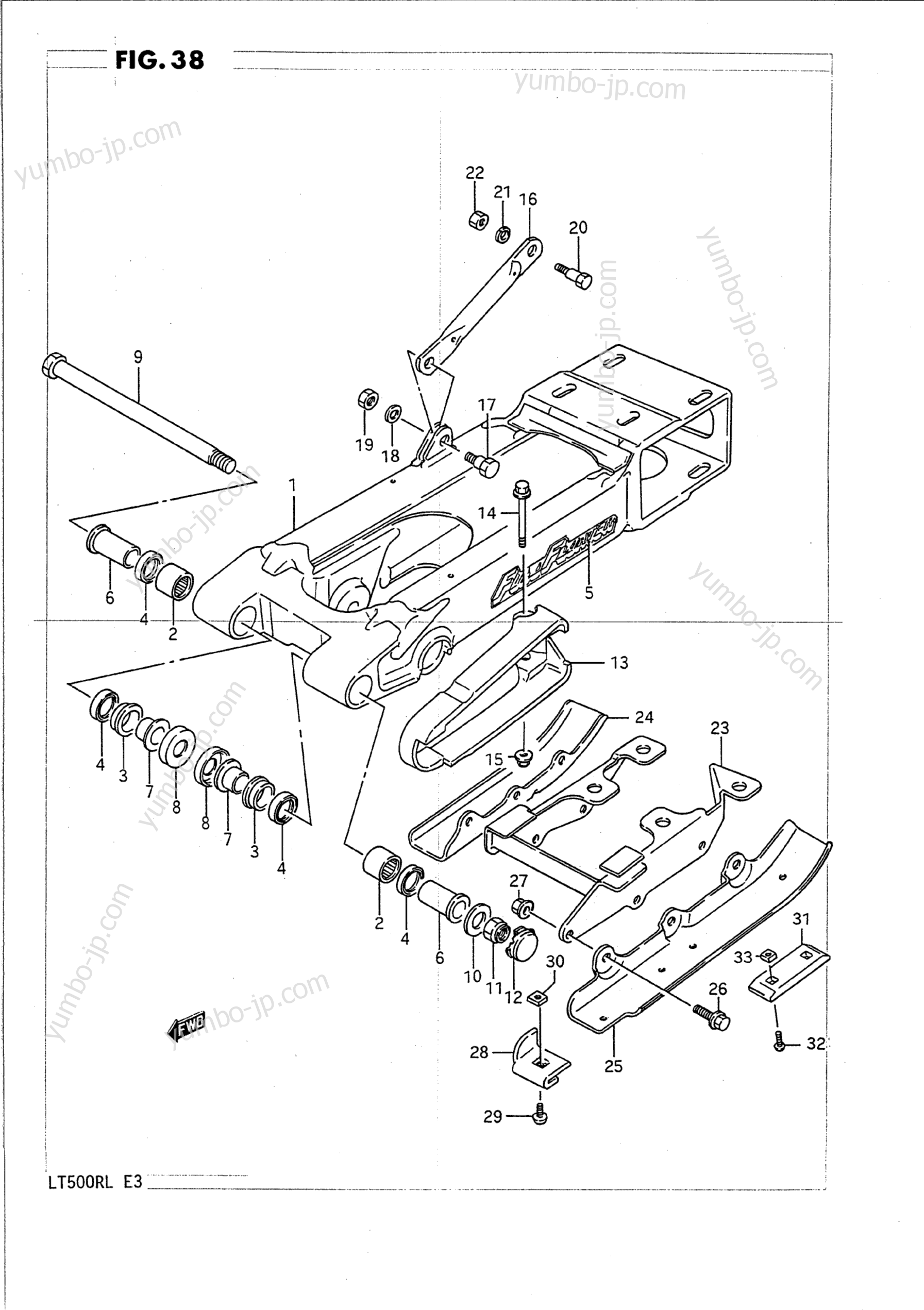 REAR SWINGING ARM (MODEL H) for ATVs SUZUKI QuadRacer (LT500R) 1988 year