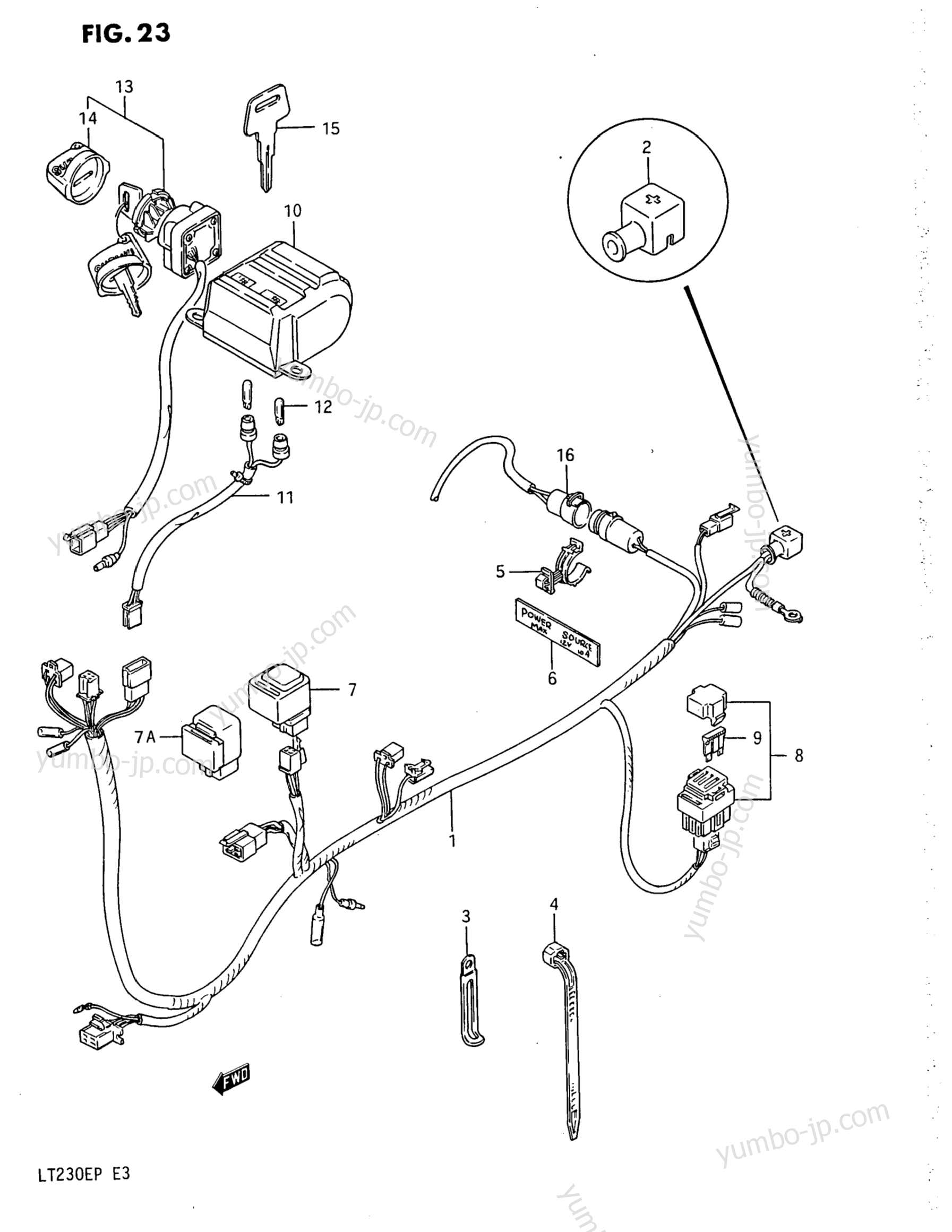 WIRING HARNESS для квадроциклов SUZUKI QuadRunner (LT230E) 1989 г.