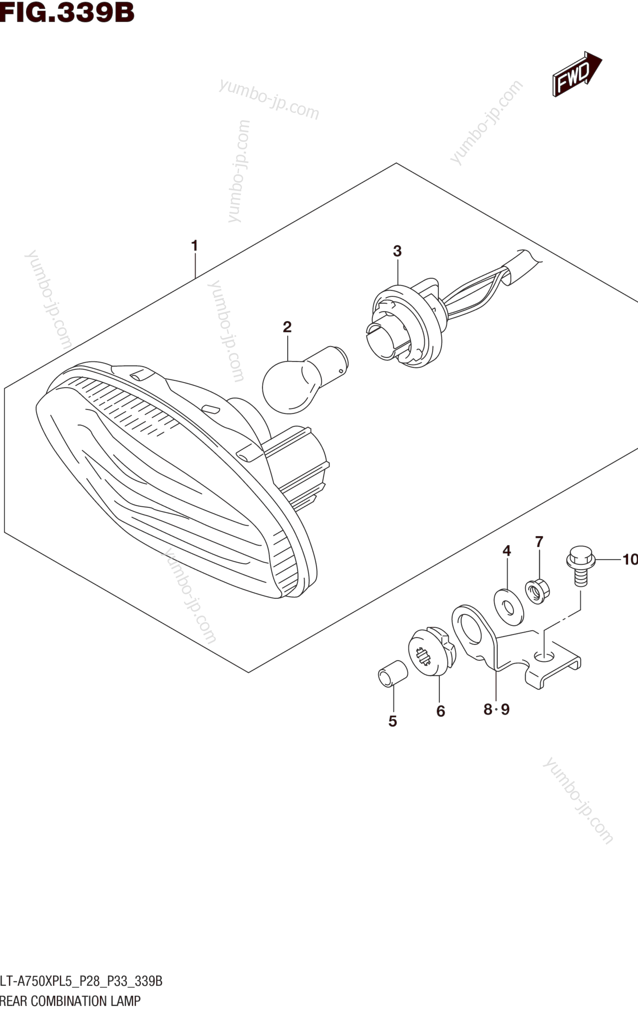 REAR COMBINATION LAMP (LT-A750XPL5 P33) для квадроциклов SUZUKI LT-A750XP 2015 г.