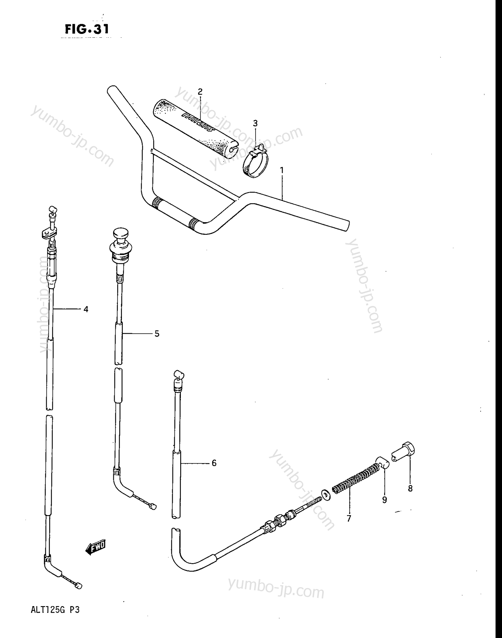 Handlebar - Cable для квадроциклов SUZUKI ALT125 1986 г.