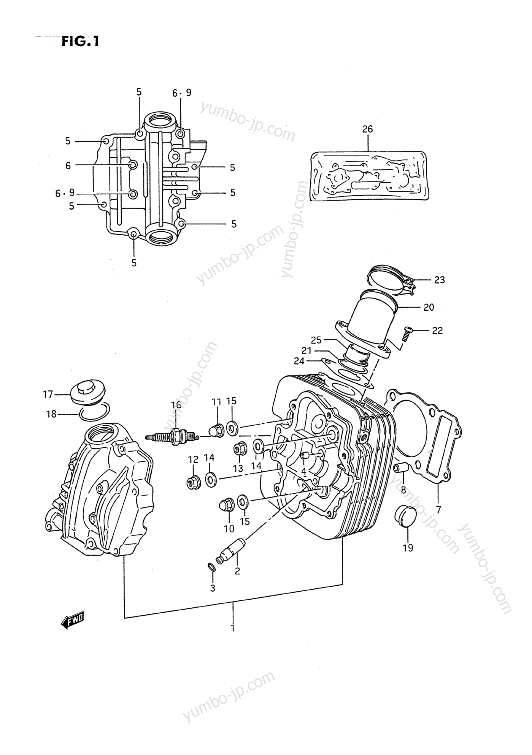 Головка блока цилиндров для квадроциклов SUZUKI QuadRunner (LT-F250) 1996 г.
