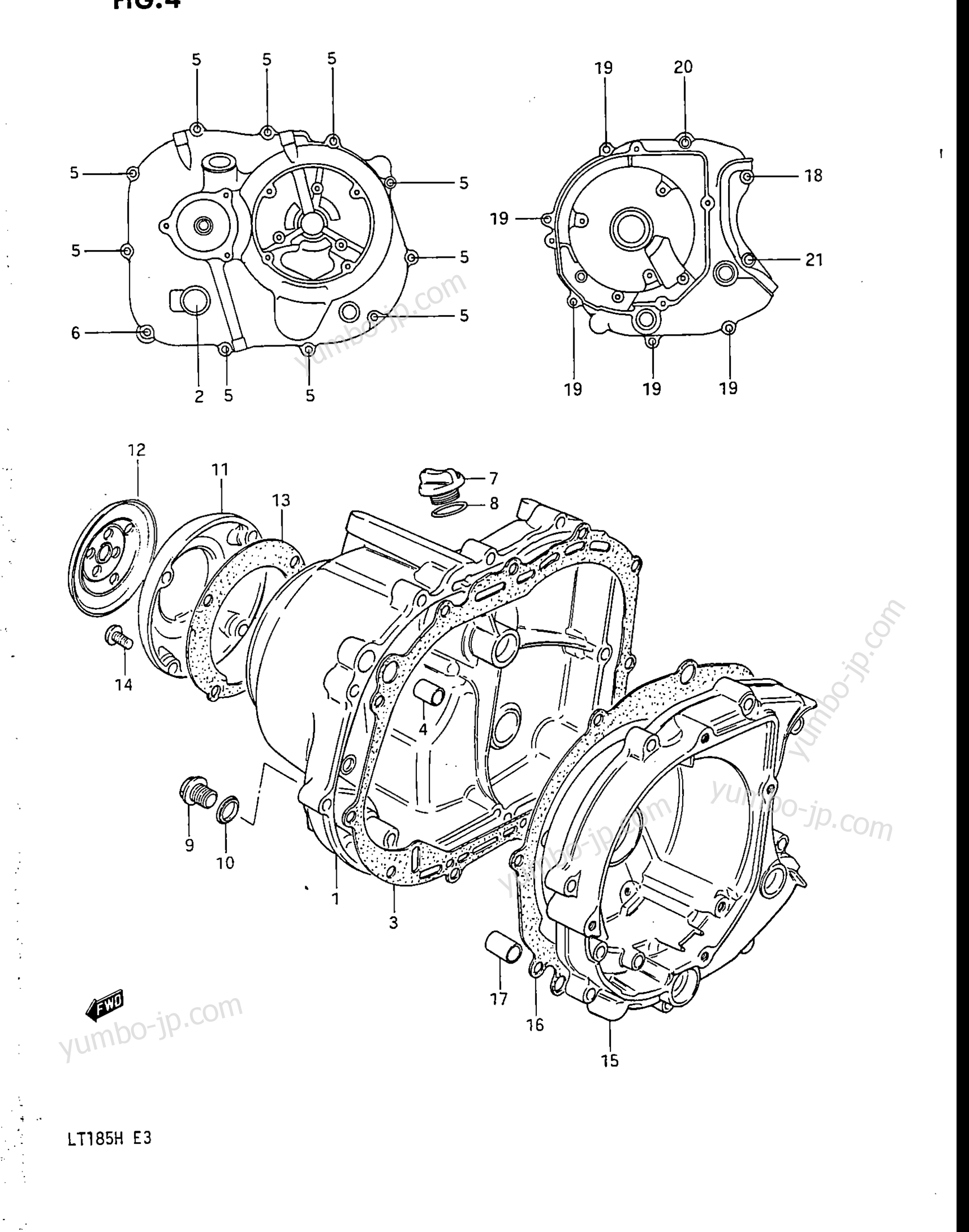 Крышка картера для квадроциклов SUZUKI LT185 1986 г.
