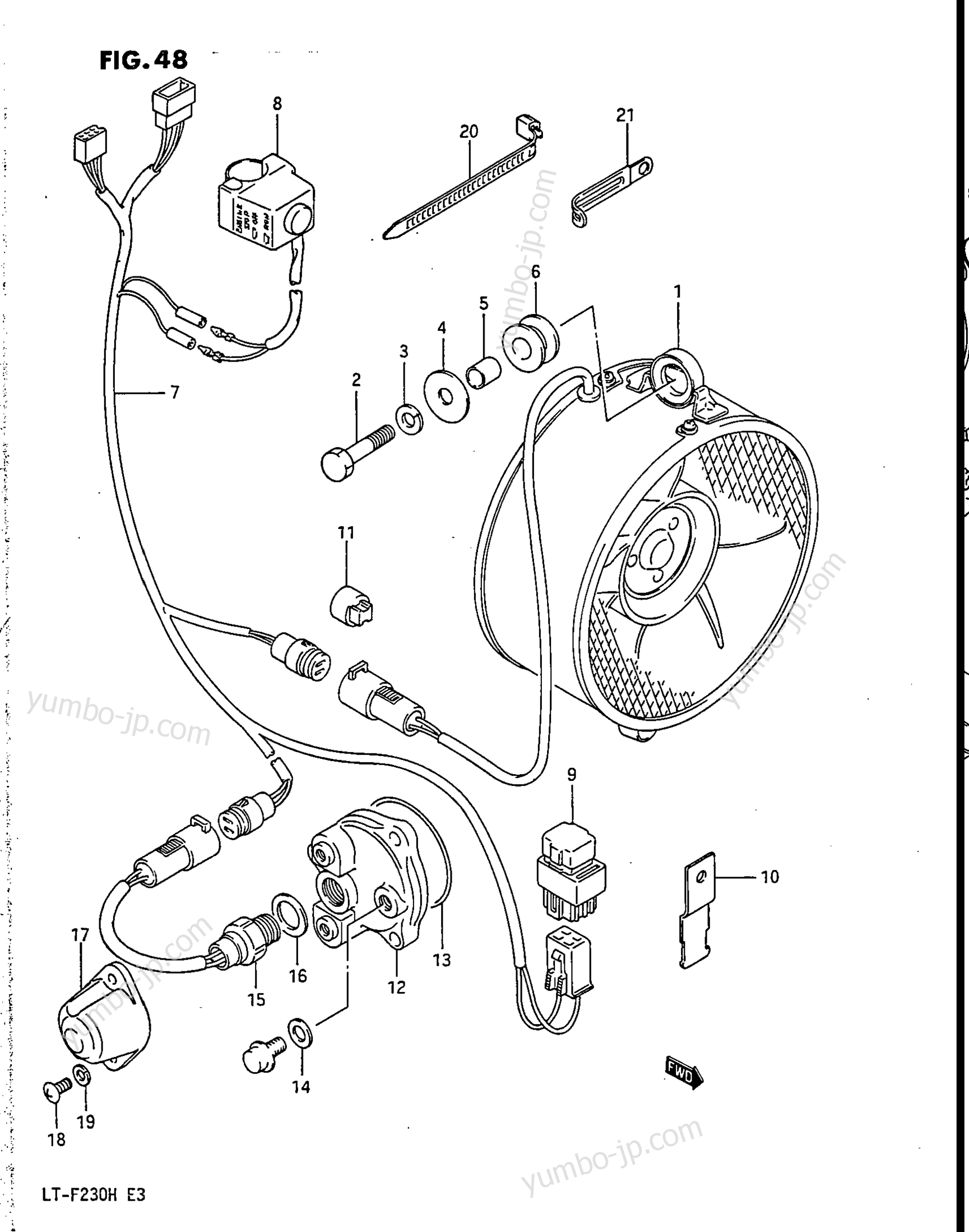 COOLING FAN (OPTIONAL) для квадроциклов SUZUKI LT-F230 1987 г.