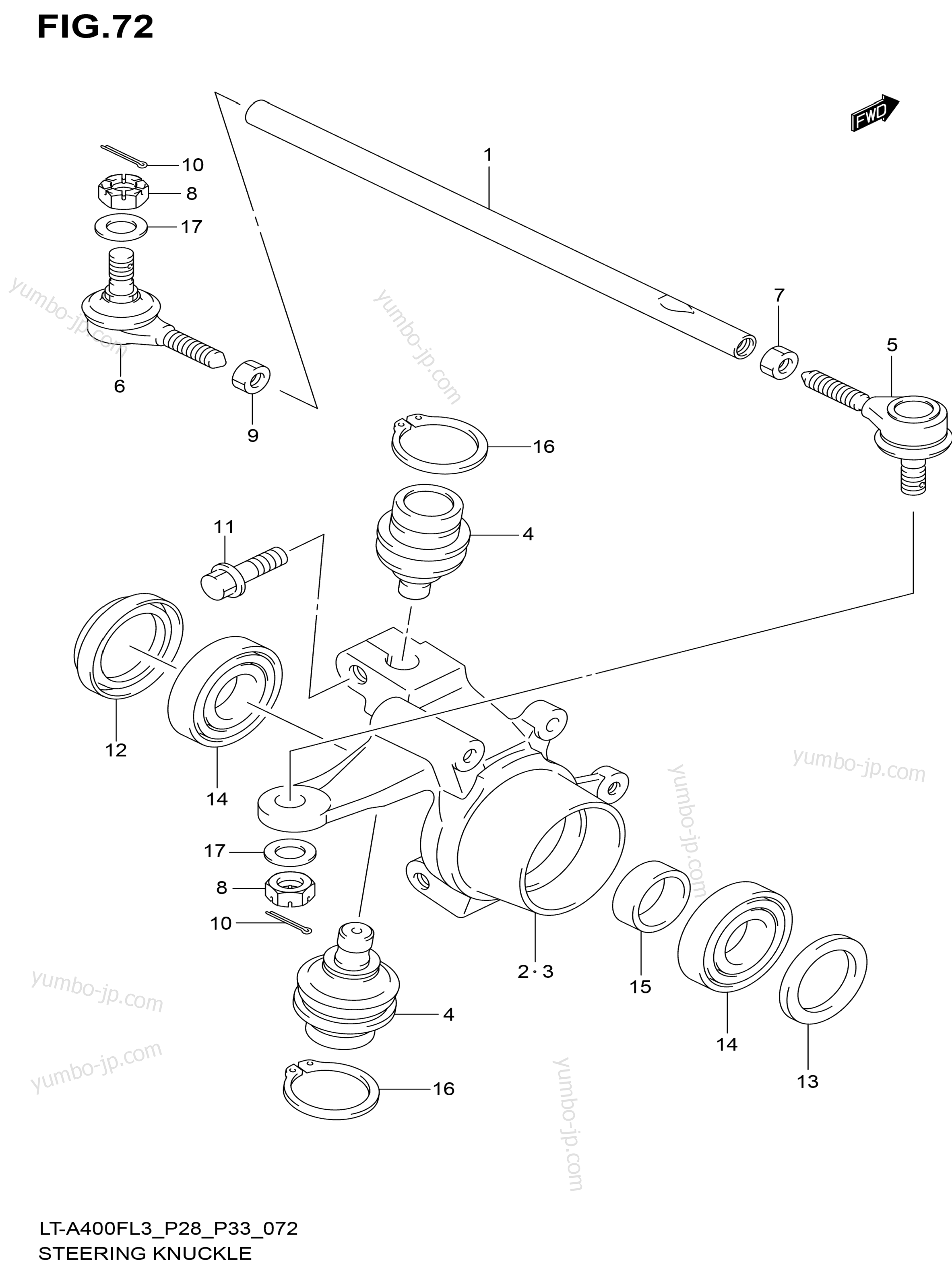 STEERING KNUCKLE для квадроциклов SUZUKI KingQuad (LT-A400F) 2013 г.