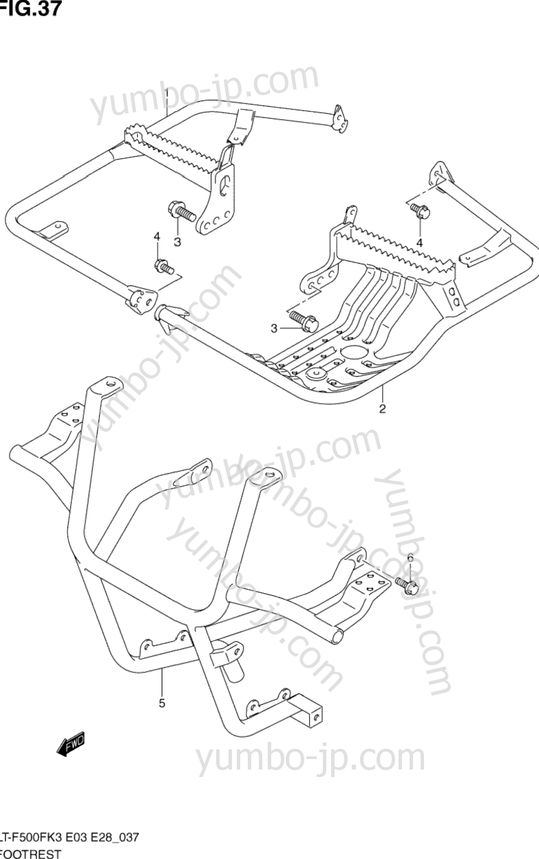 Footrest для квадроциклов SUZUKI Vinson 4WD (LT-F500F) 2003 г.