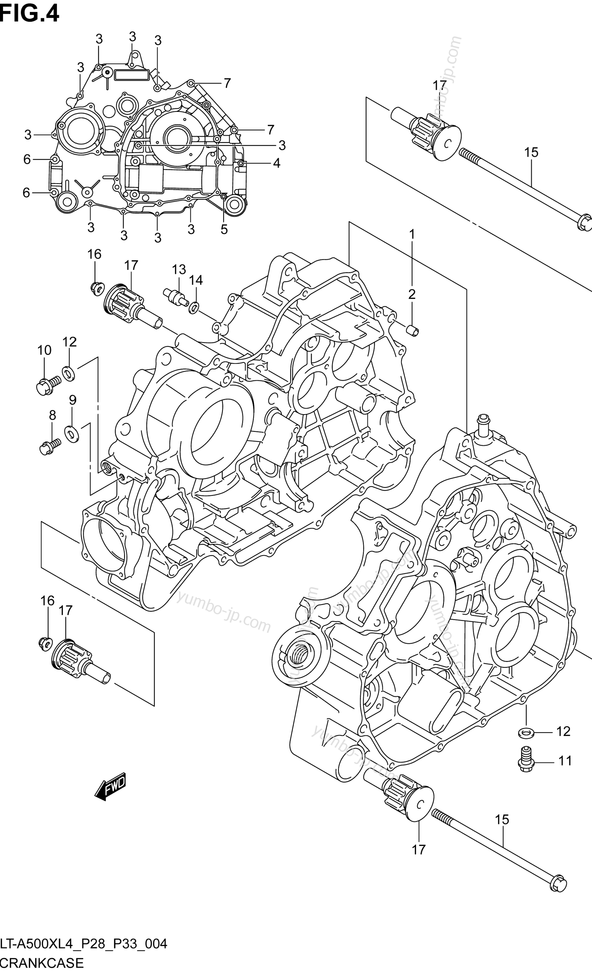 CRANKCASE for ATVs SUZUKI LT-A500X 2014 year