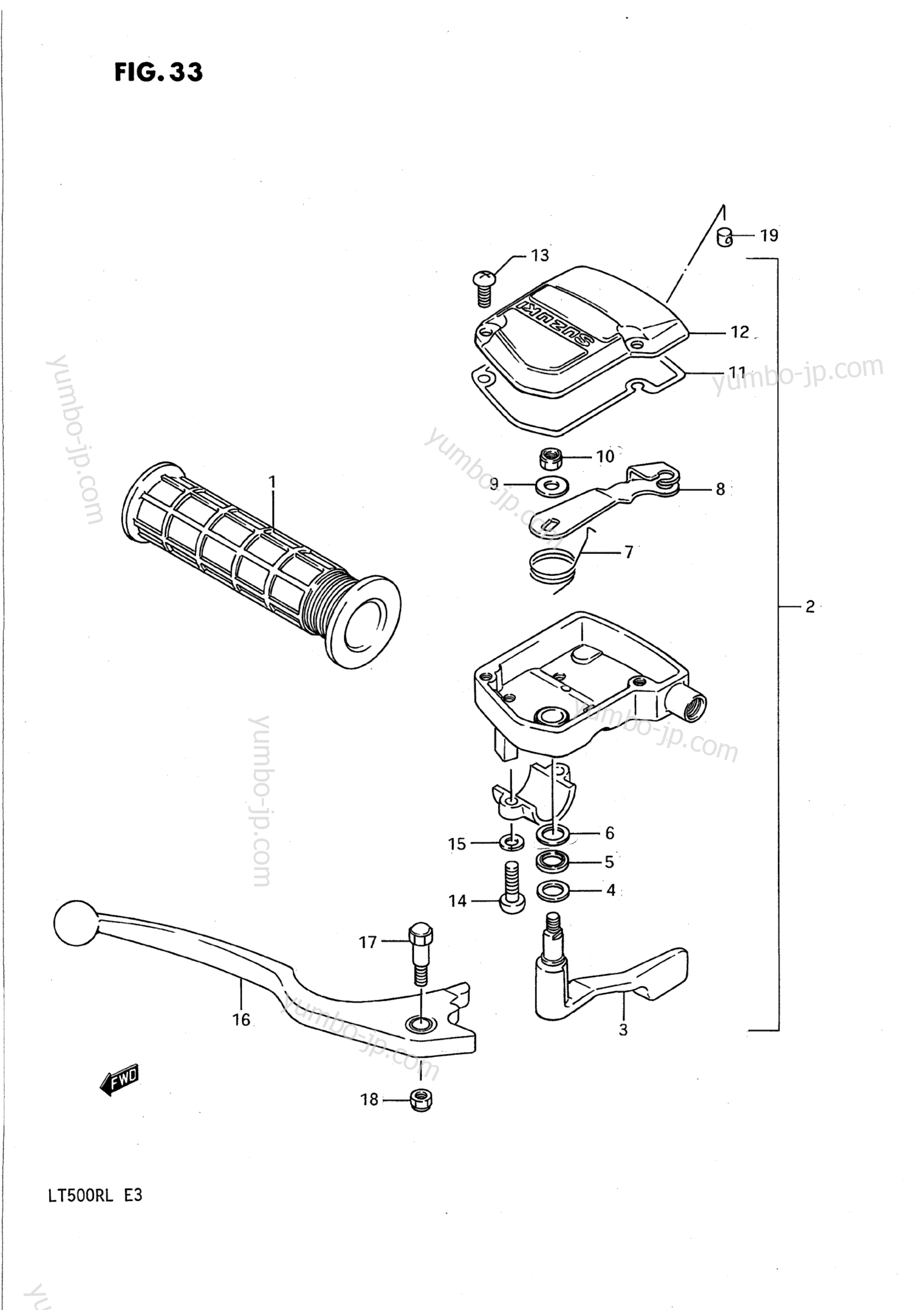 BRAKE LEVER for ATVs SUZUKI QuadRacer (LT500R) 1989 year