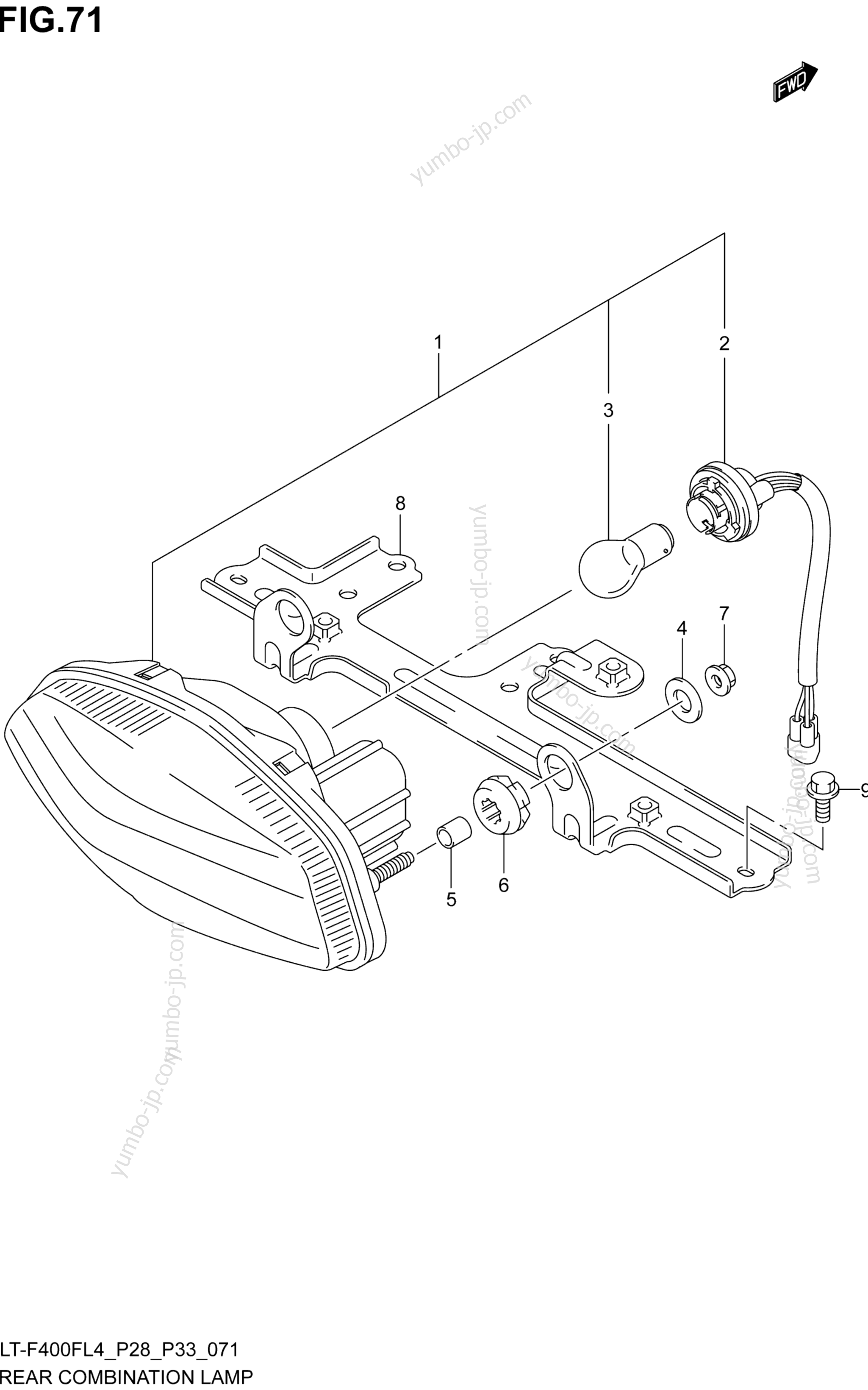 REAR COMBINATION LAMP (LT-F400FZL4 P33) для квадроциклов SUZUKI LT-F400FZ 2014 г.