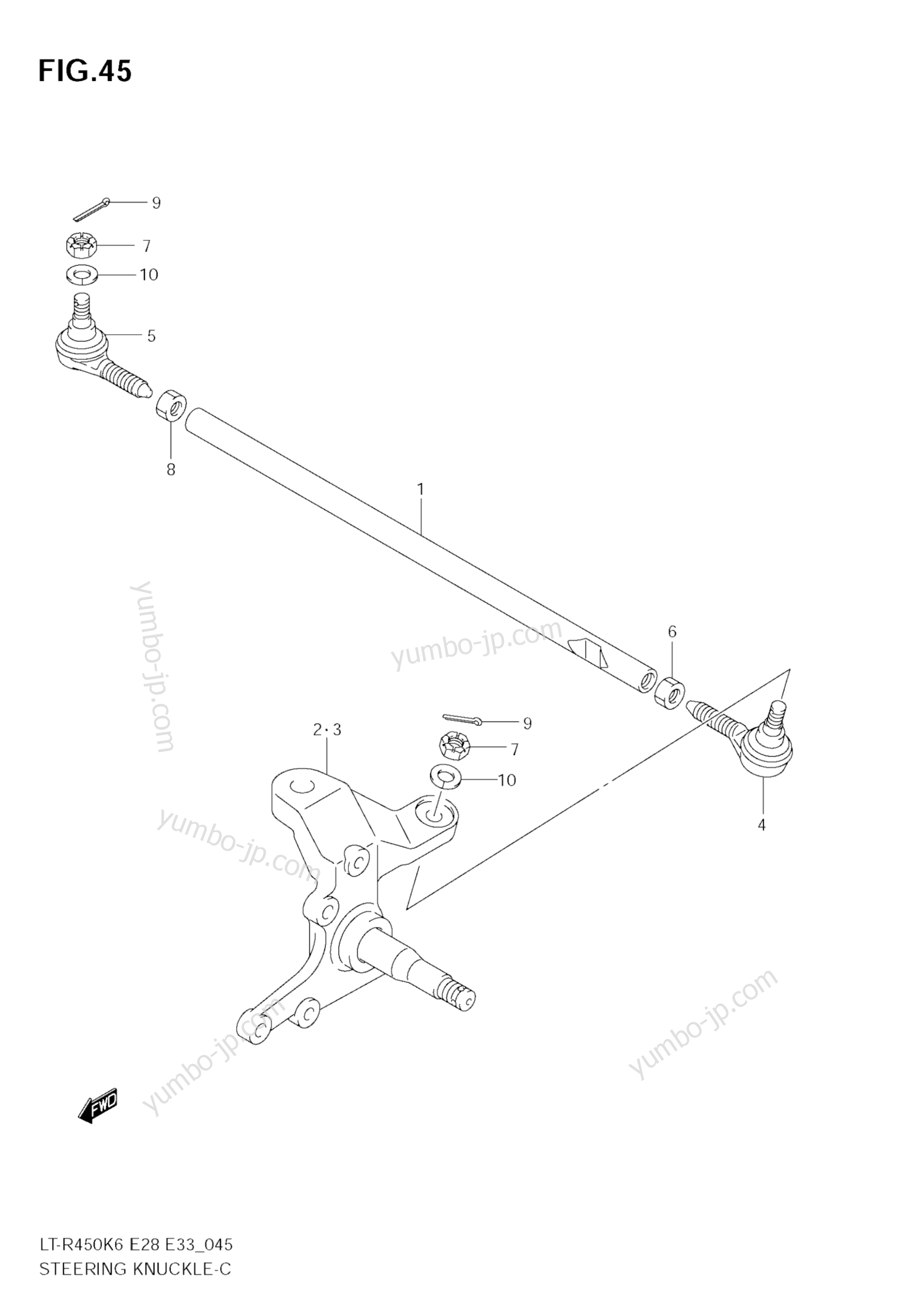 STEERING KNUCKLE для квадроциклов SUZUKI QuadRacer (LT-R450) 2009 г.
