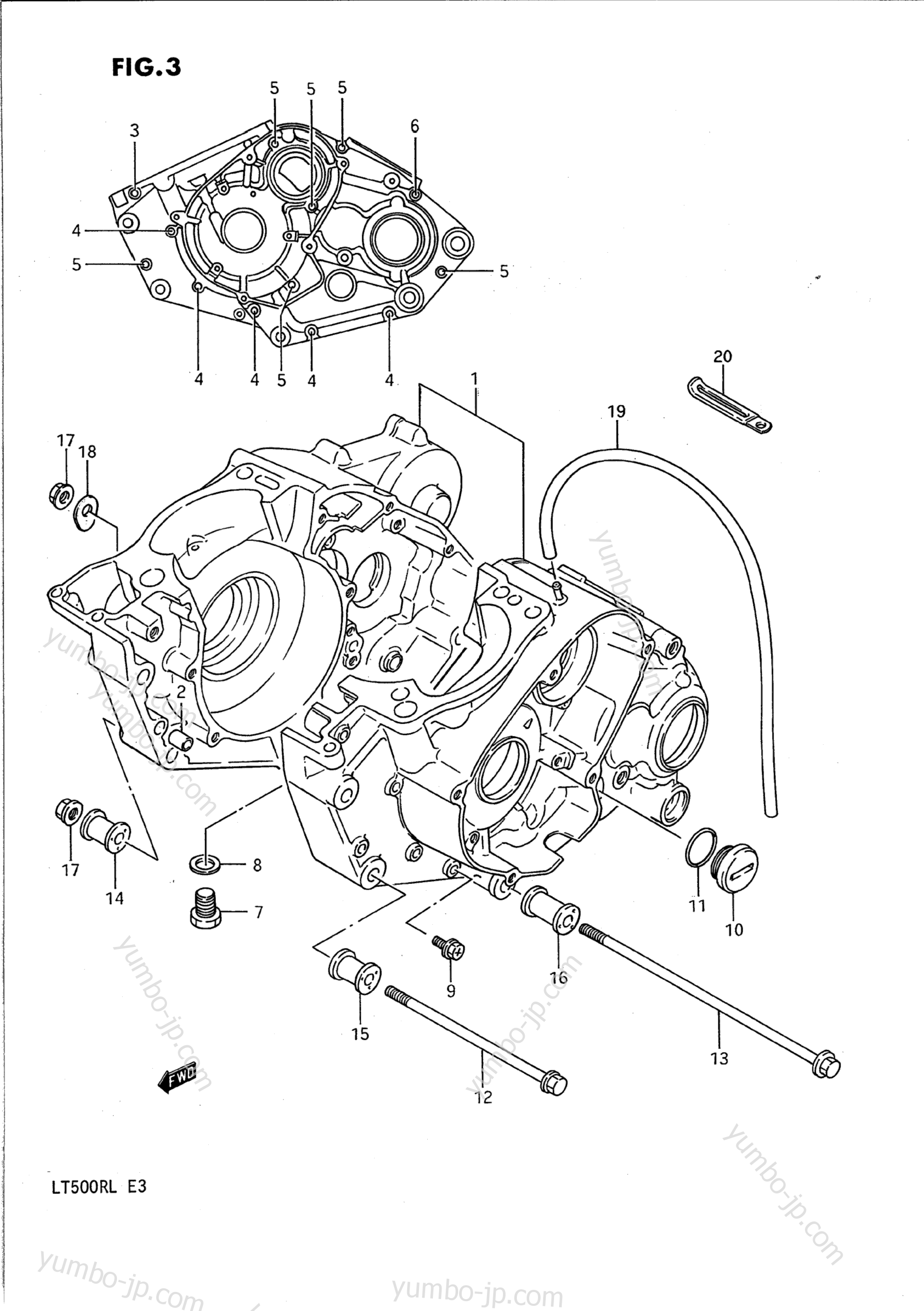CRANKCASE for ATVs SUZUKI QuadRacer (LT500R) 1989 year