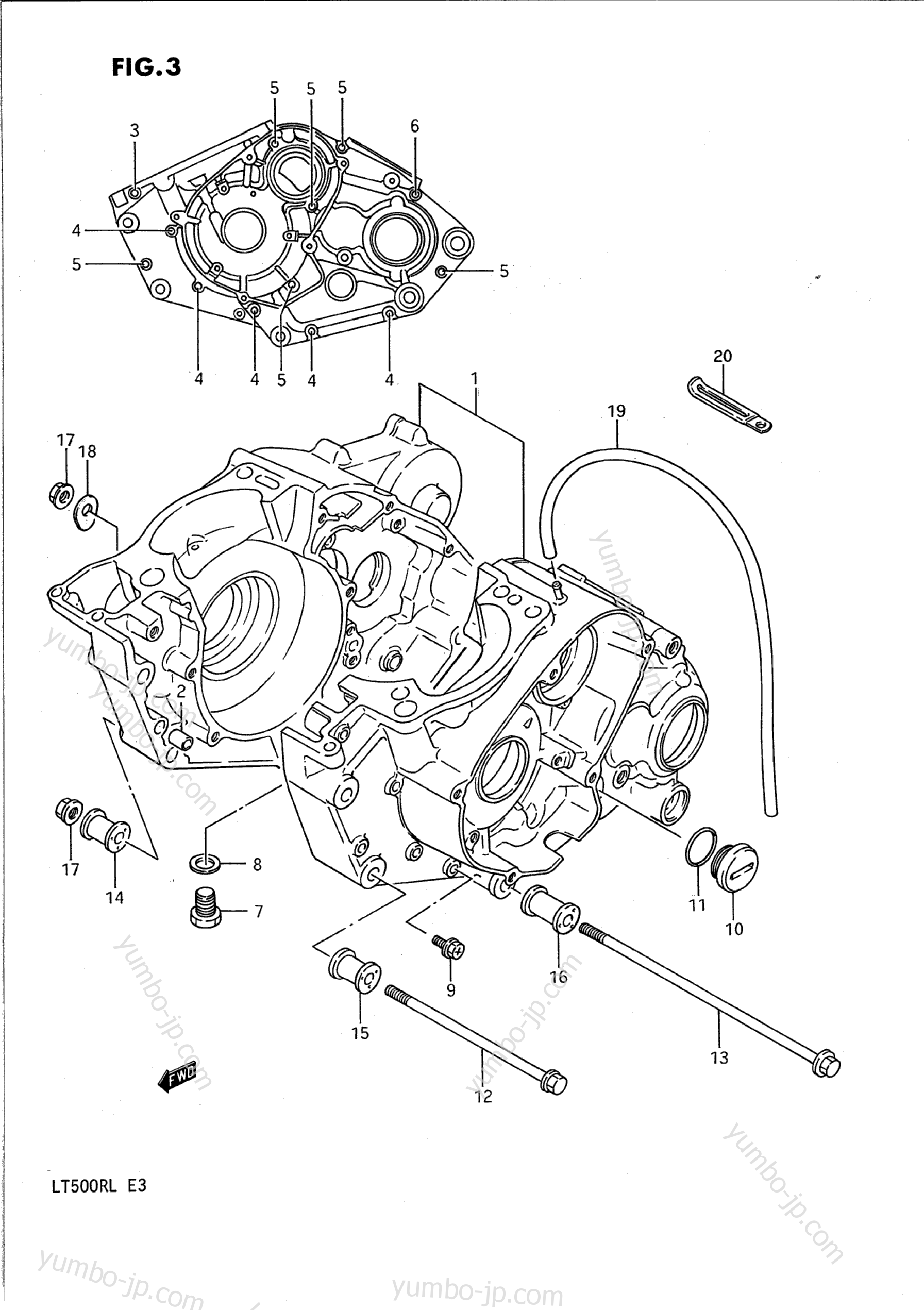 CRANKCASE for ATVs SUZUKI QuadRacer (LT500R) 1990 year