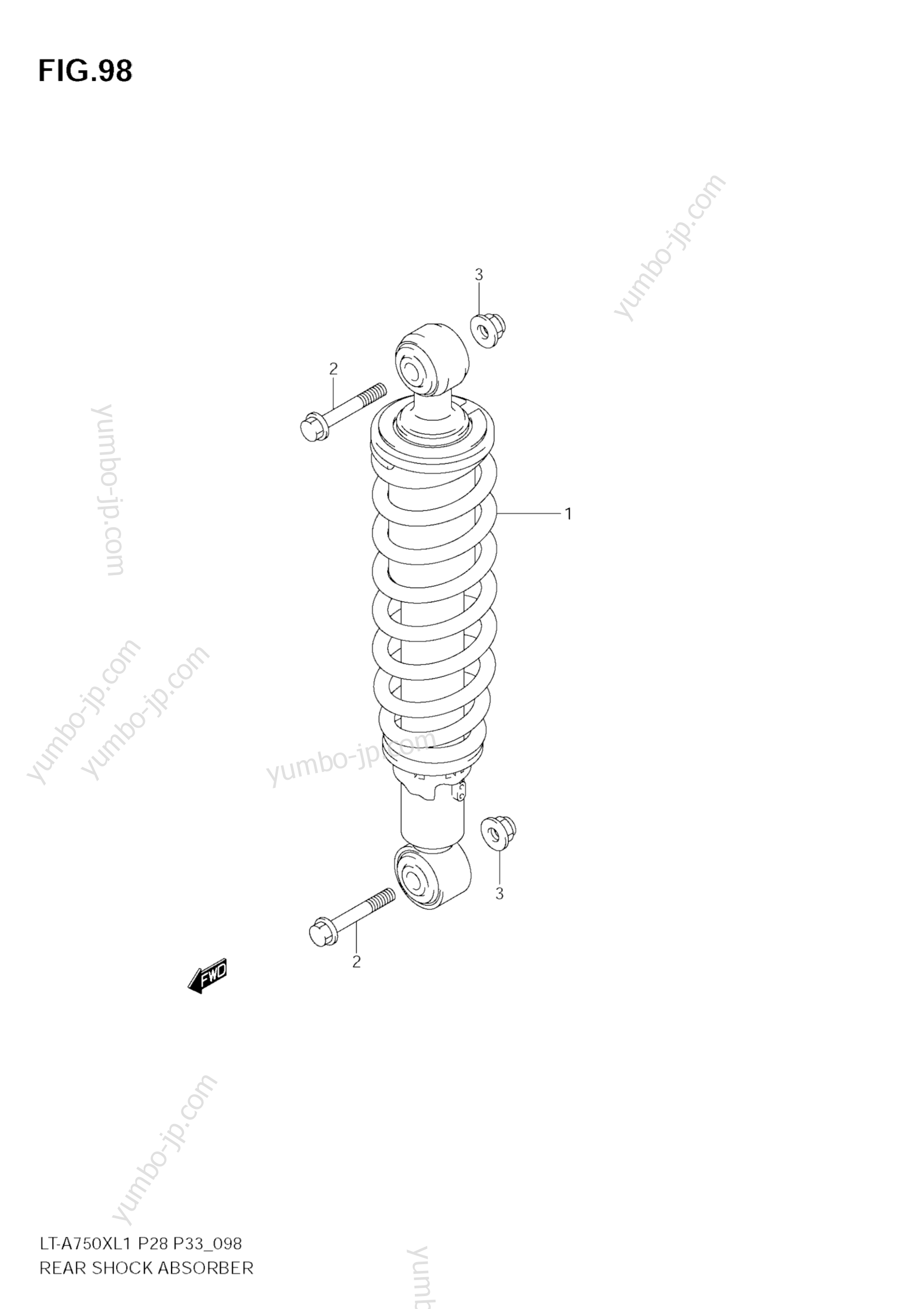 REAR SHOCK ABSORBER for ATVs SUZUKI KingQuad (LT-A750XZ) 2011 year