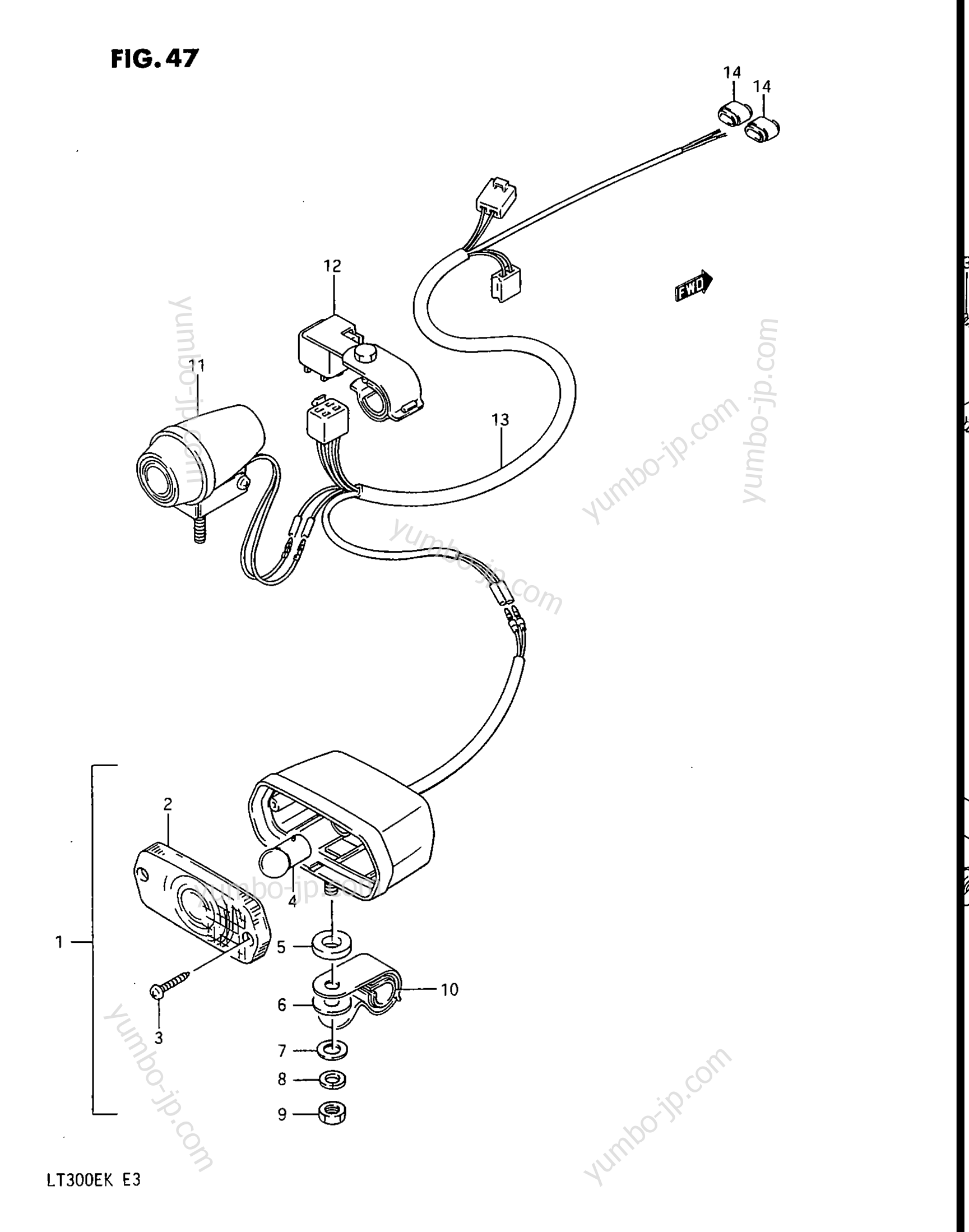 BACKUP LAMP (OPTIONAL) для квадроциклов SUZUKI QuadRunner (LT300E) 1988 г.