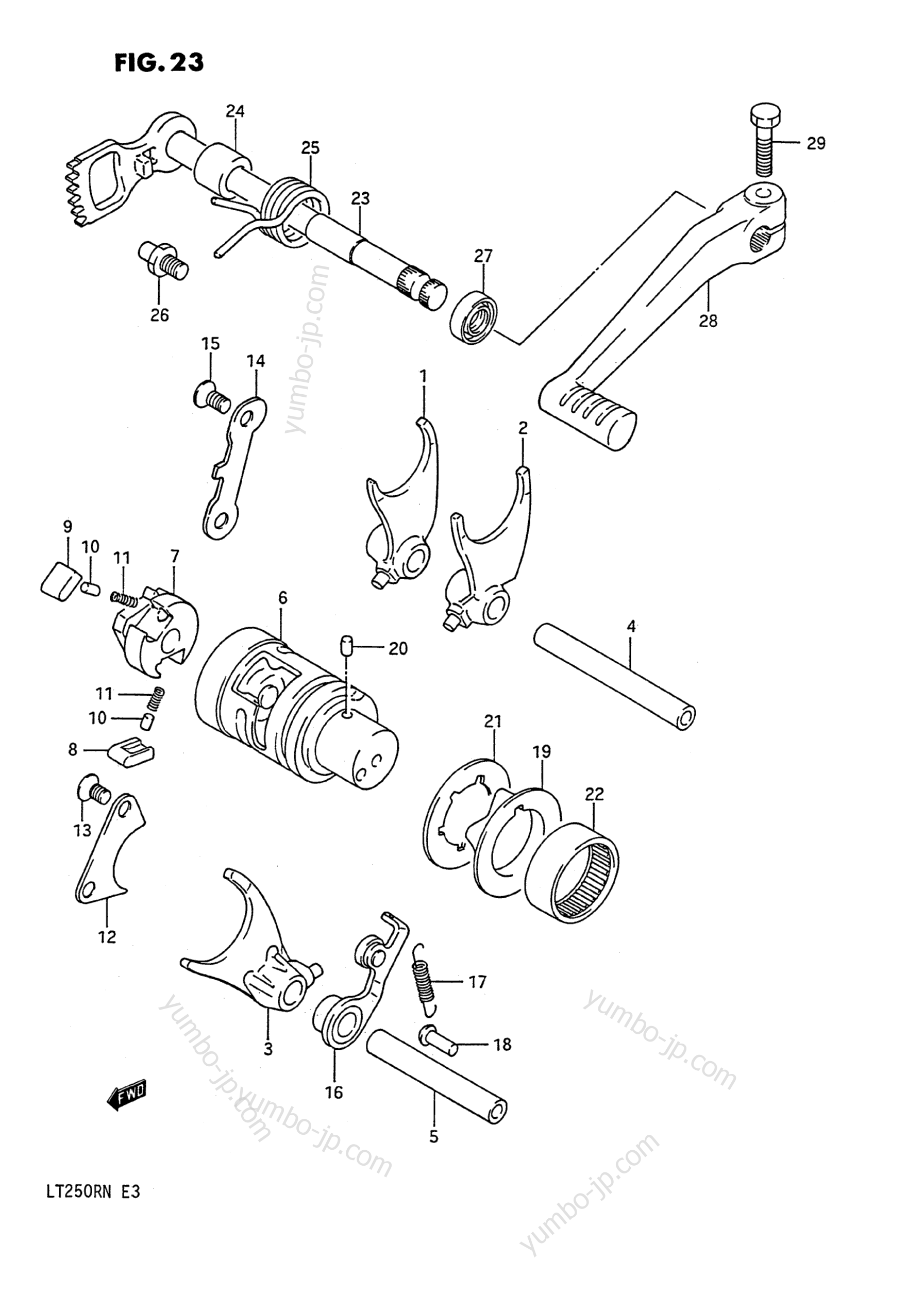 GEAR SHIFTING (MODEL F/G) для квадроциклов SUZUKI QuadRacer (LT250R) 1986 г.