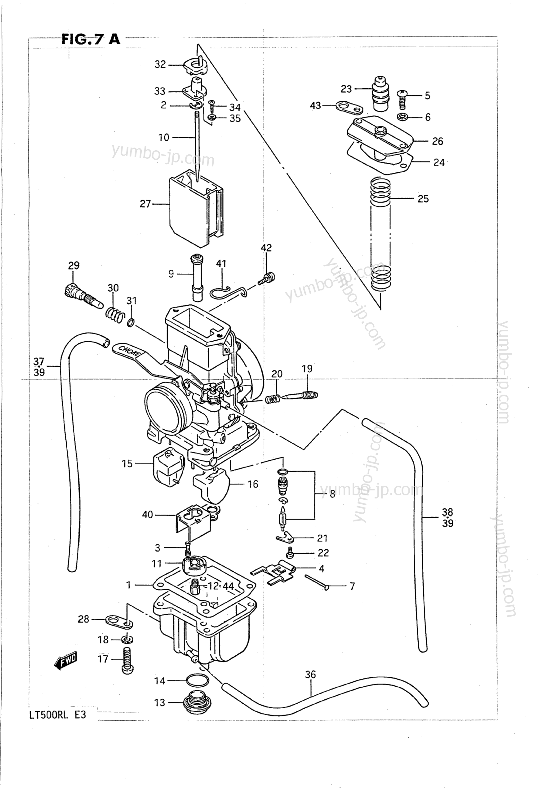 CARBURETOR (MODEL J/K/L) для квадроциклов SUZUKI QuadRacer (LT500R) 1989 г.